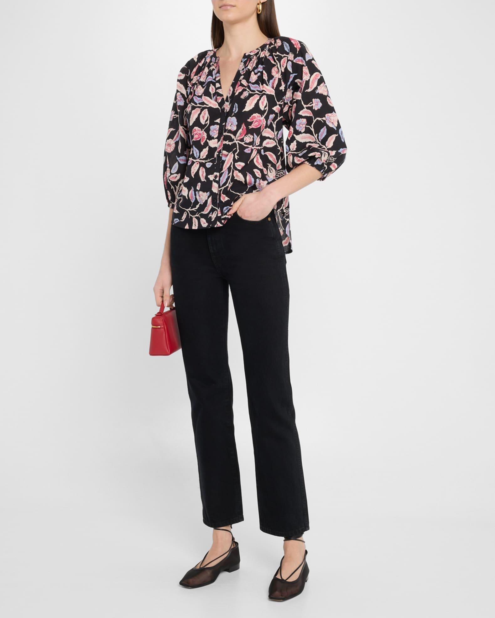 Mitte Floral-Print Cotton Poplin Top Product Image