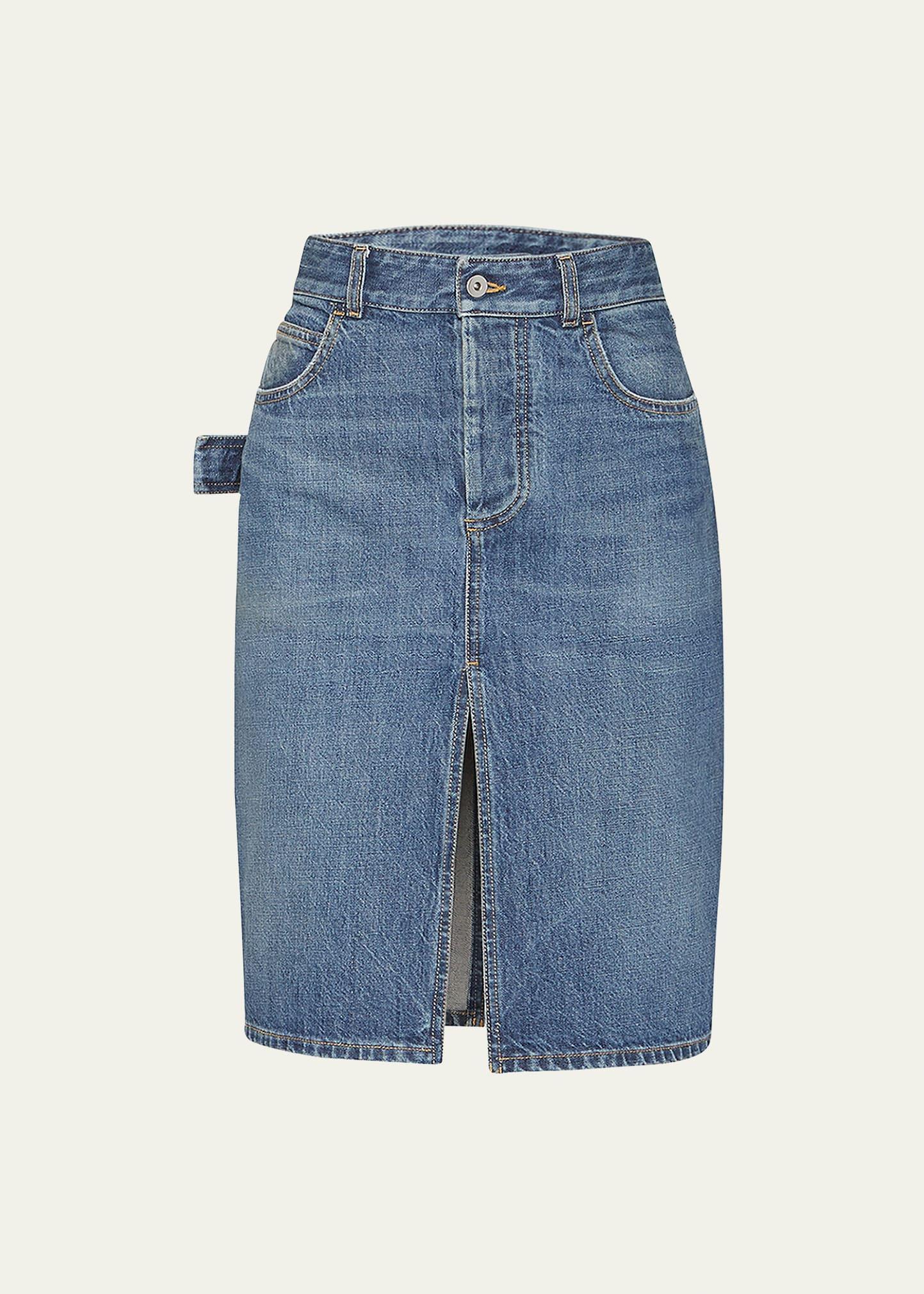 Denim Midi Skirt Product Image