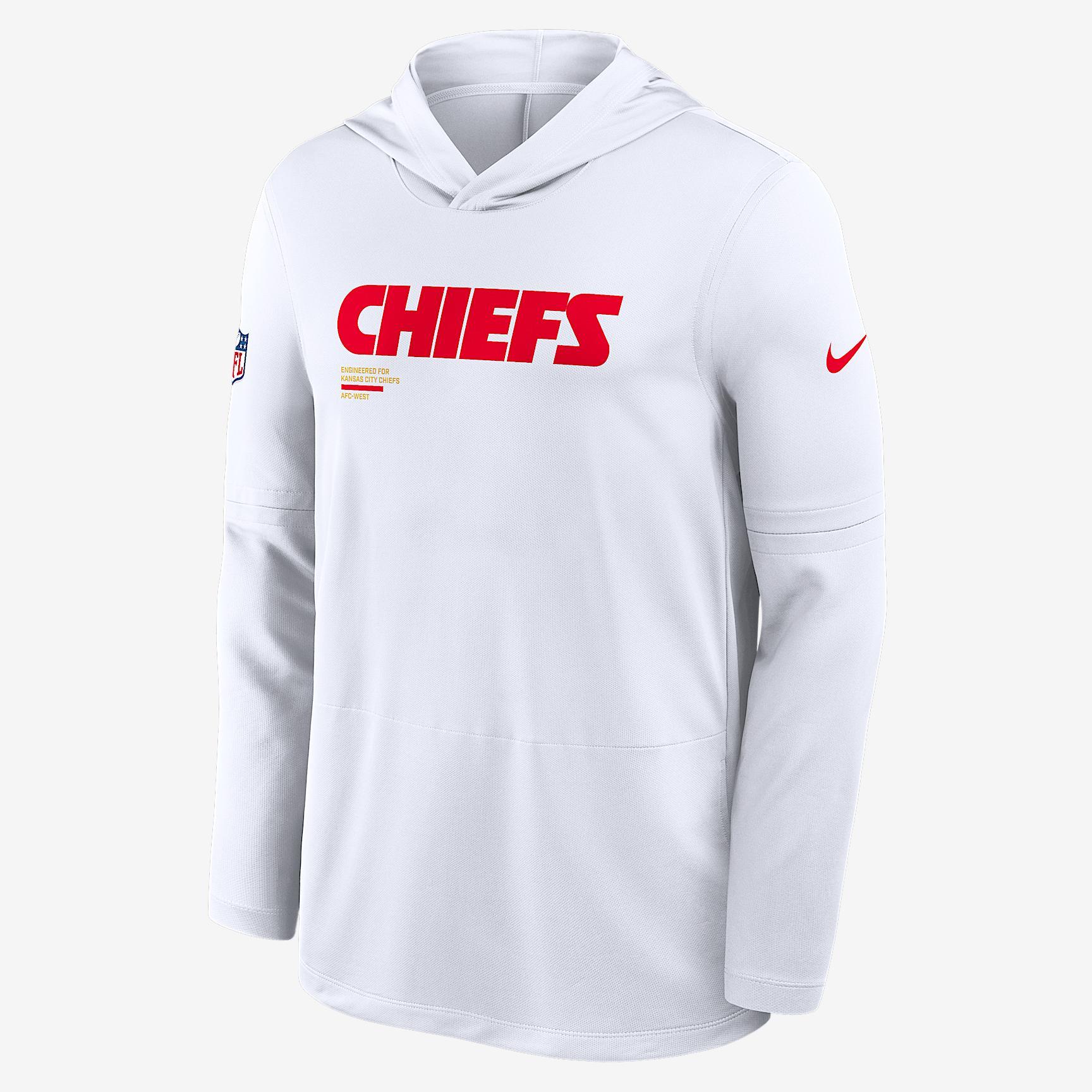 Kansas City Chiefs Pure Fury Sideline Men's Nike Dri-FIT NFL Long-Sleeve Hooded Top Product Image