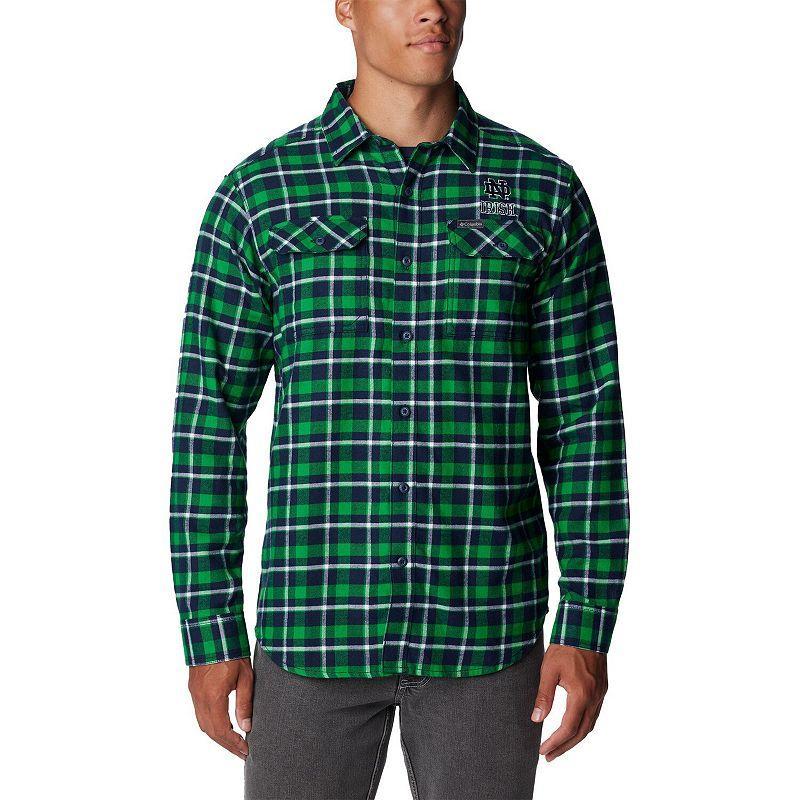Columbia  Green Notre Dame Fighting Irish Flare Gun Flannel Long Sleeve Shirt, Men's, Size: Small Product Image