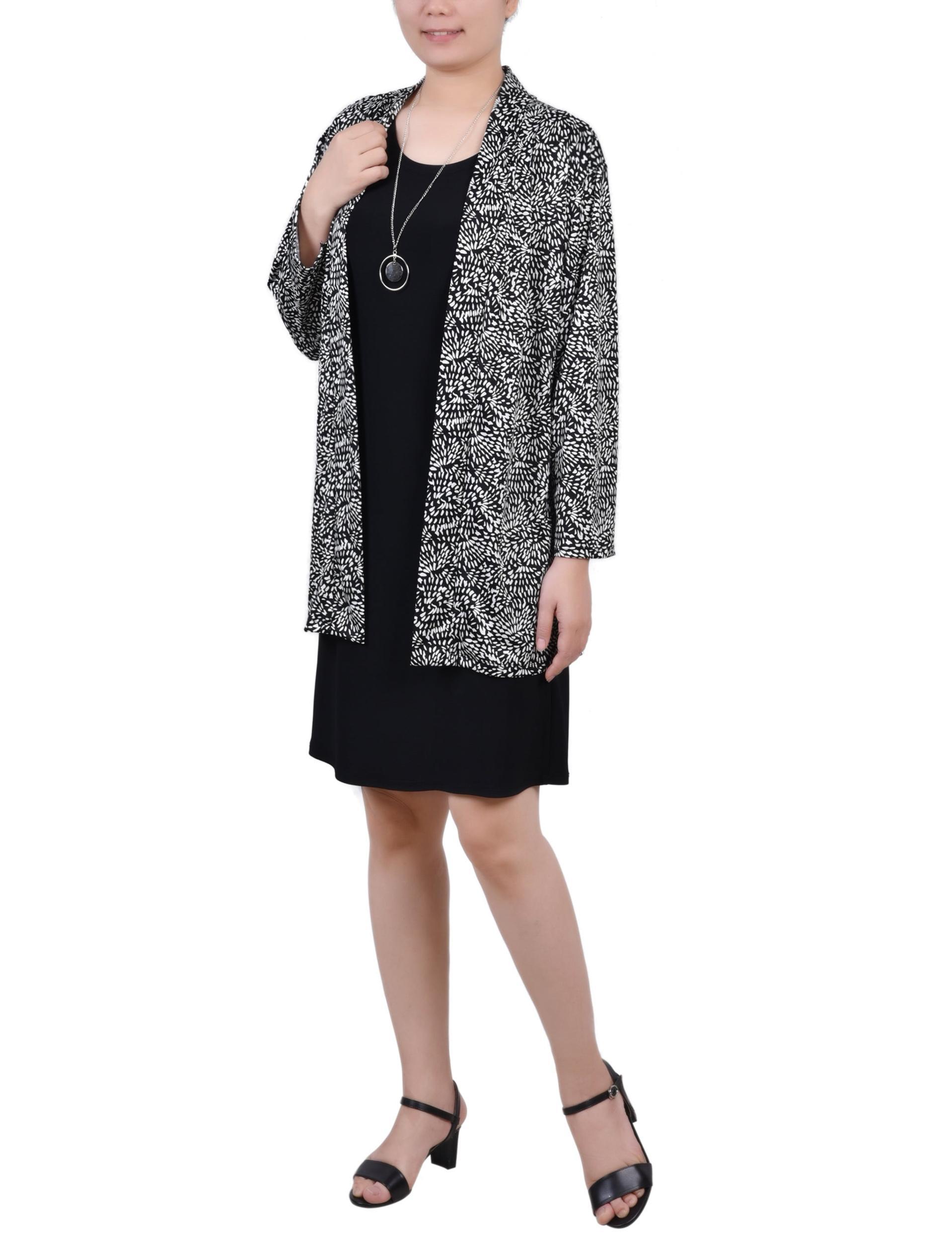 Black Two Piece Dress Set - Petite Product Image
