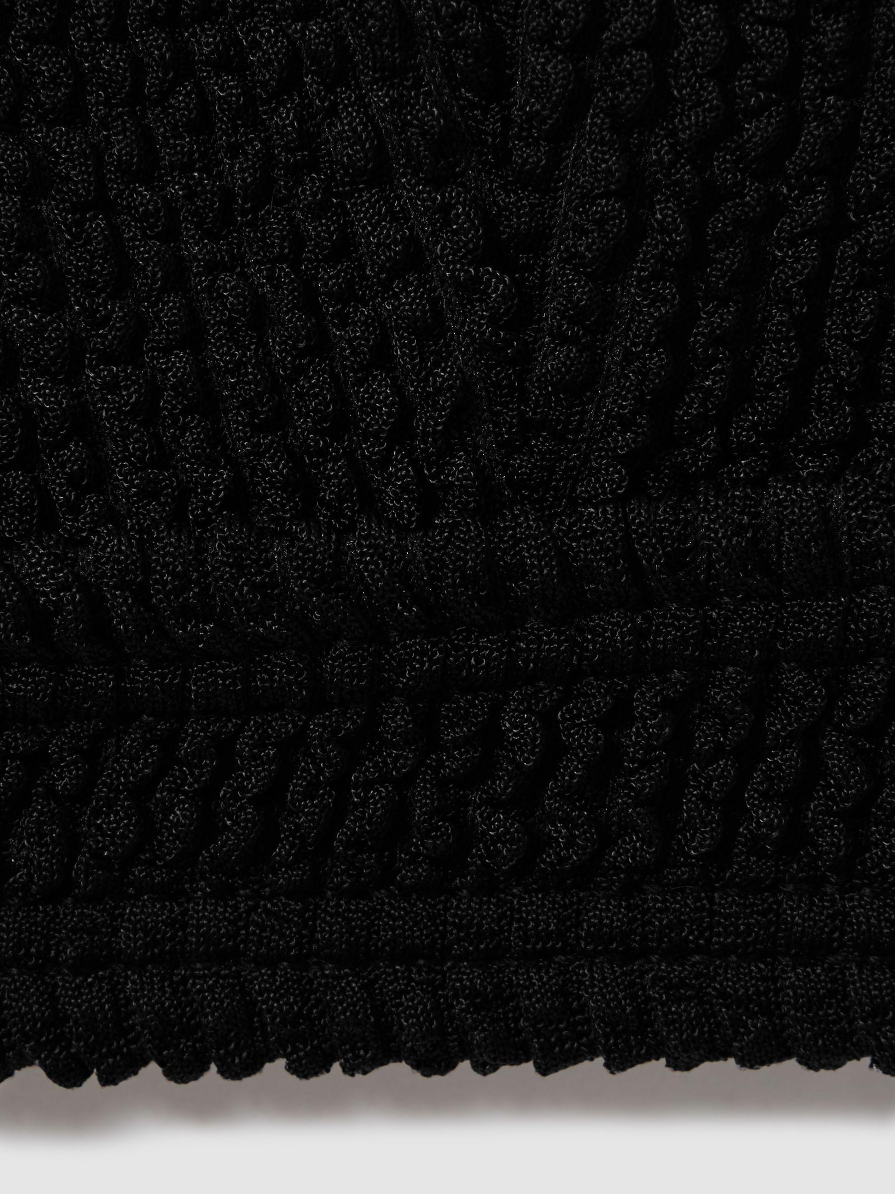 Good American Always Fits Textured Bikini Top in Black Product Image