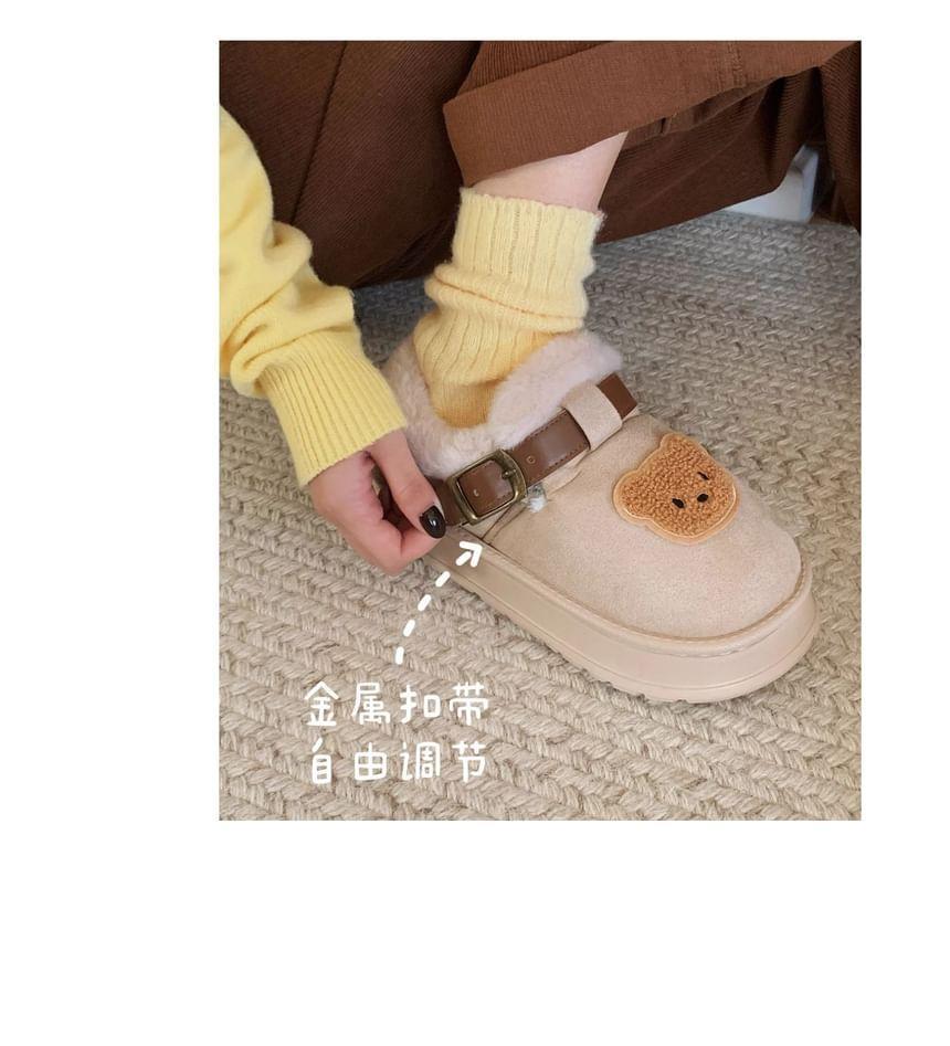 Bear Applique Buckled Ankle Snow Boots Product Image