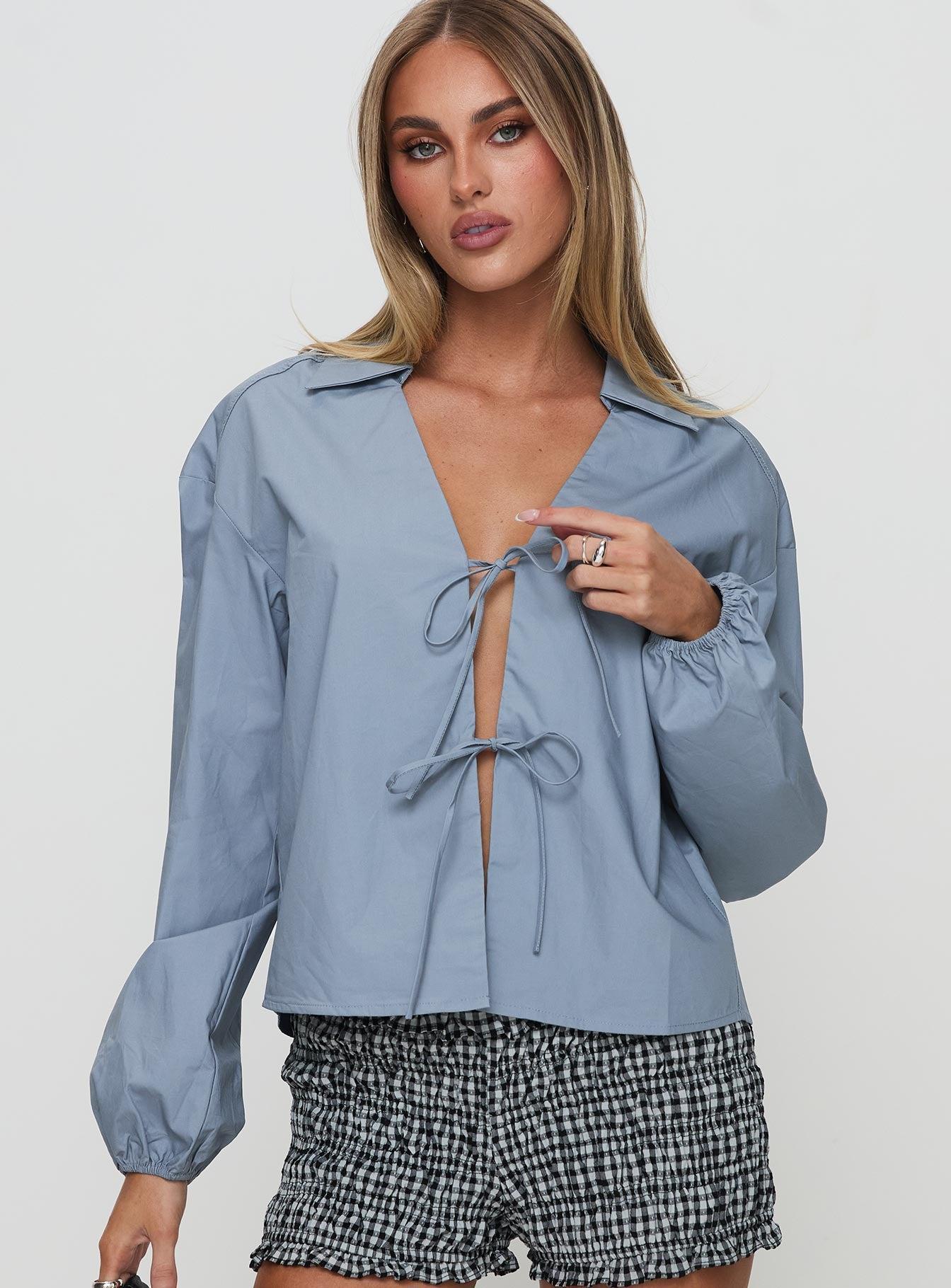 Rinon Long Sleeve Top Steel Product Image