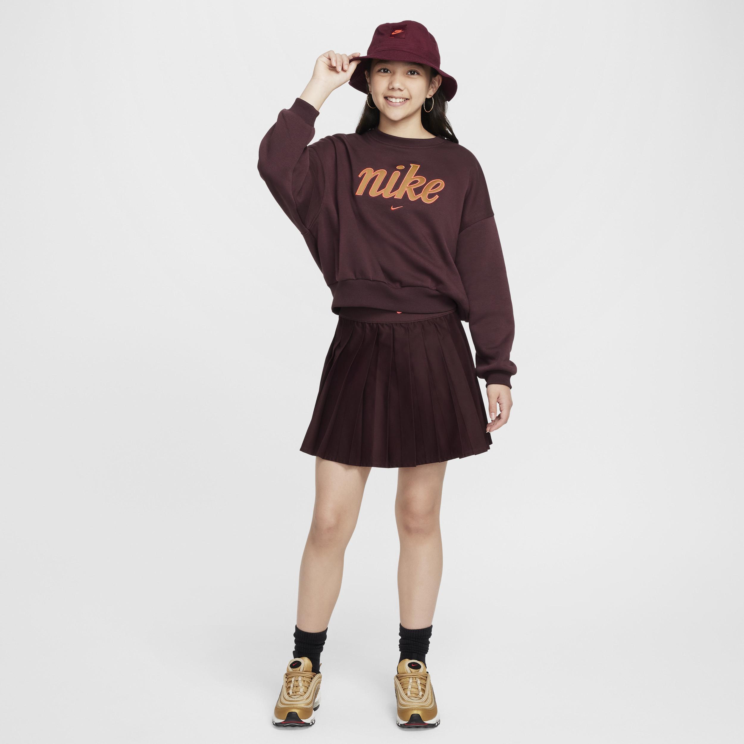 Nike Kids' Sportswear Graphic Sweatshirt in Light Bone/Volt at Nordstrom, Size Xs Product Image