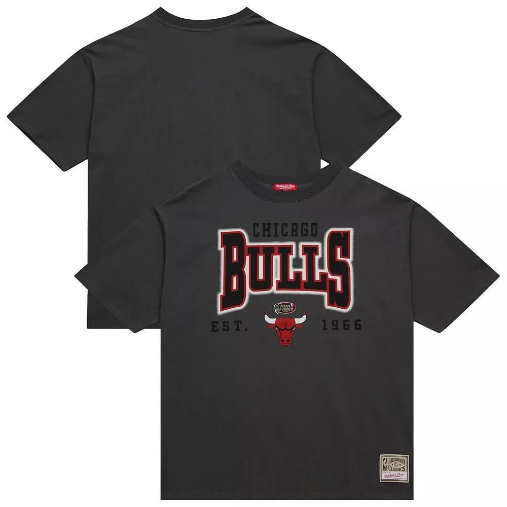Women's Mitchell & Ness Gray Chicago Bulls Hardwood Classics Oversized Boyfriend T-Shirt, Size: XL, Grey Product Image