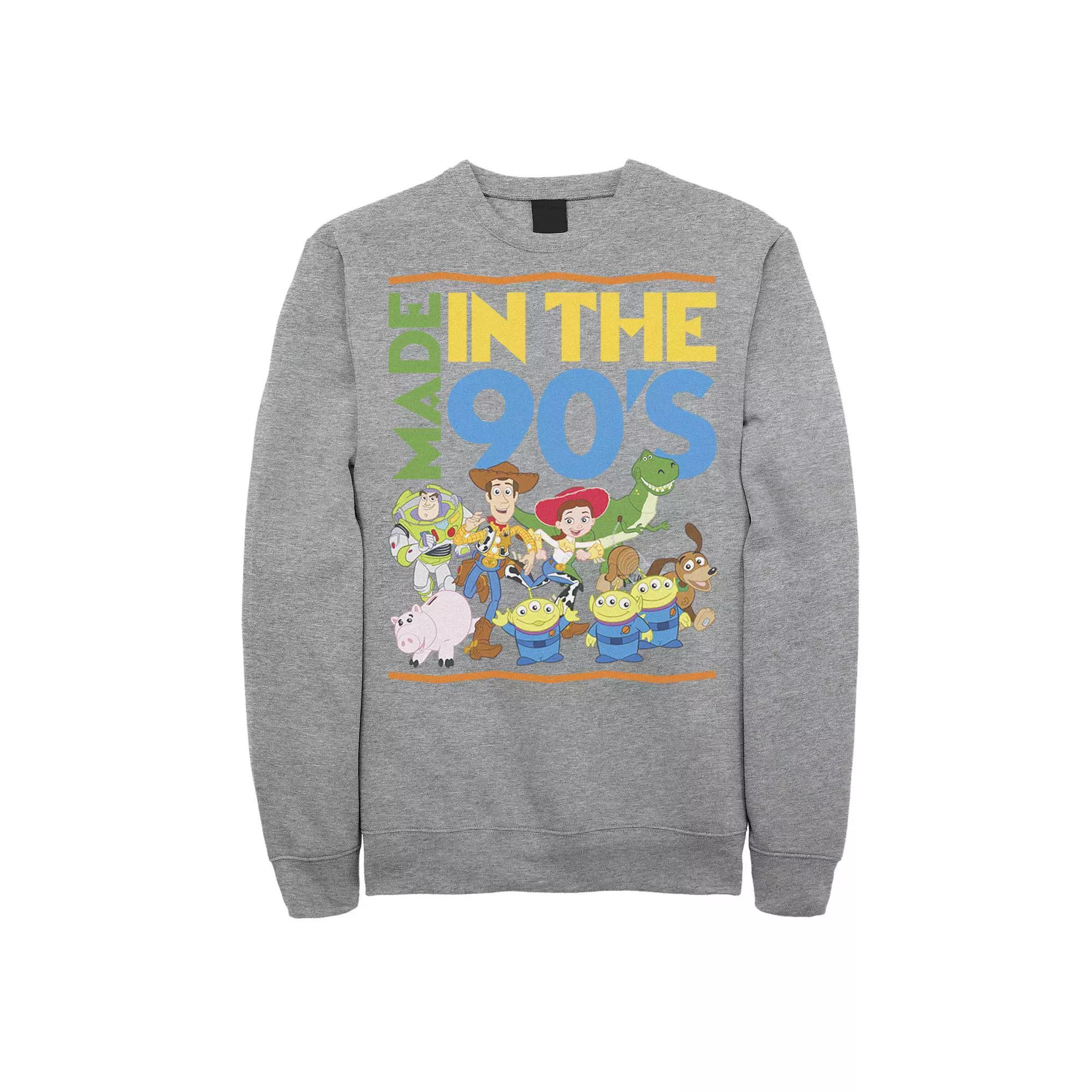 Disney / Pixar's Toy Story Men's Made in the 90's Sweatshirt, Size: XL, Athletic Grey Product Image