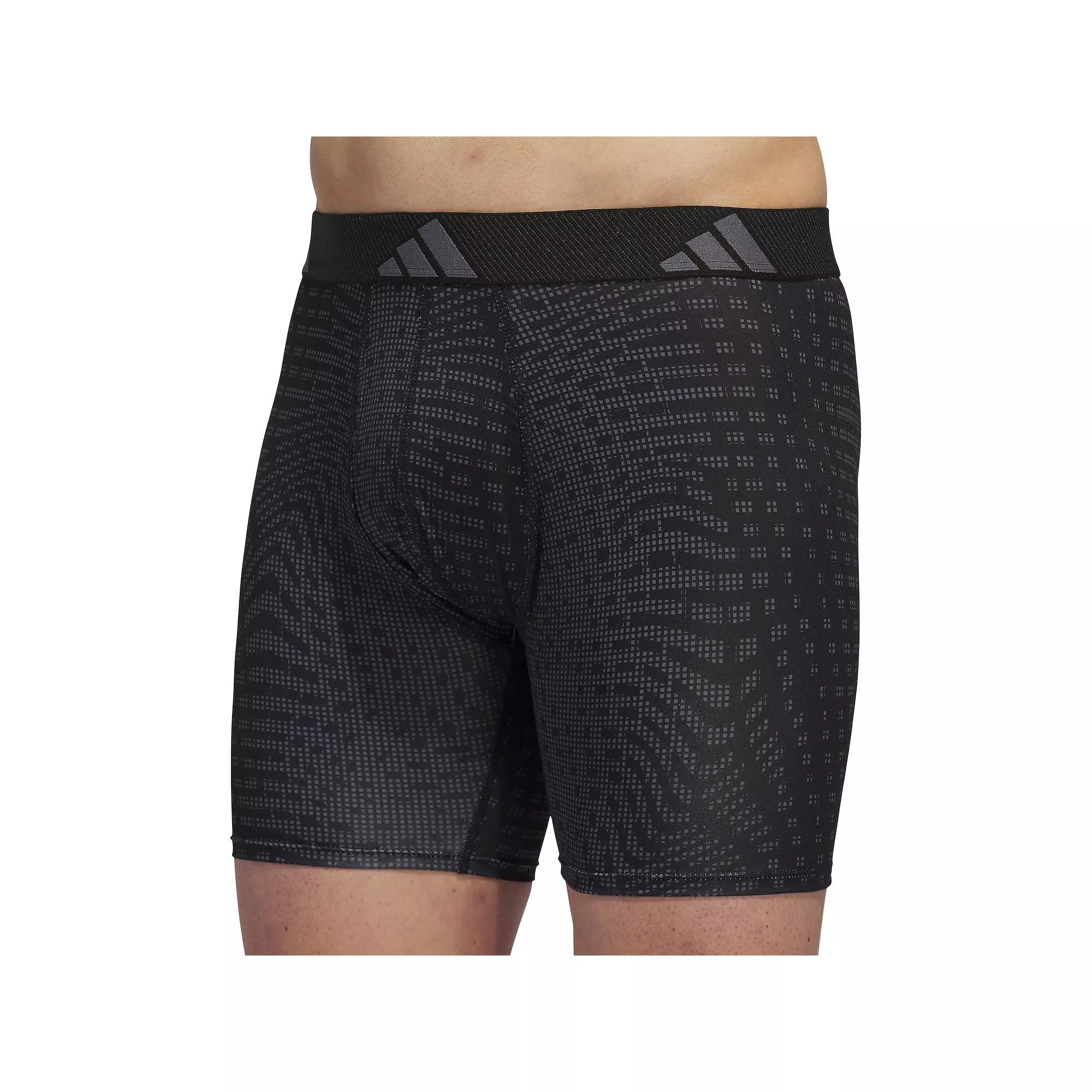 Men's adidas Microfiber Boxer Brief, Size: Small, Accelerate Onix Black Product Image