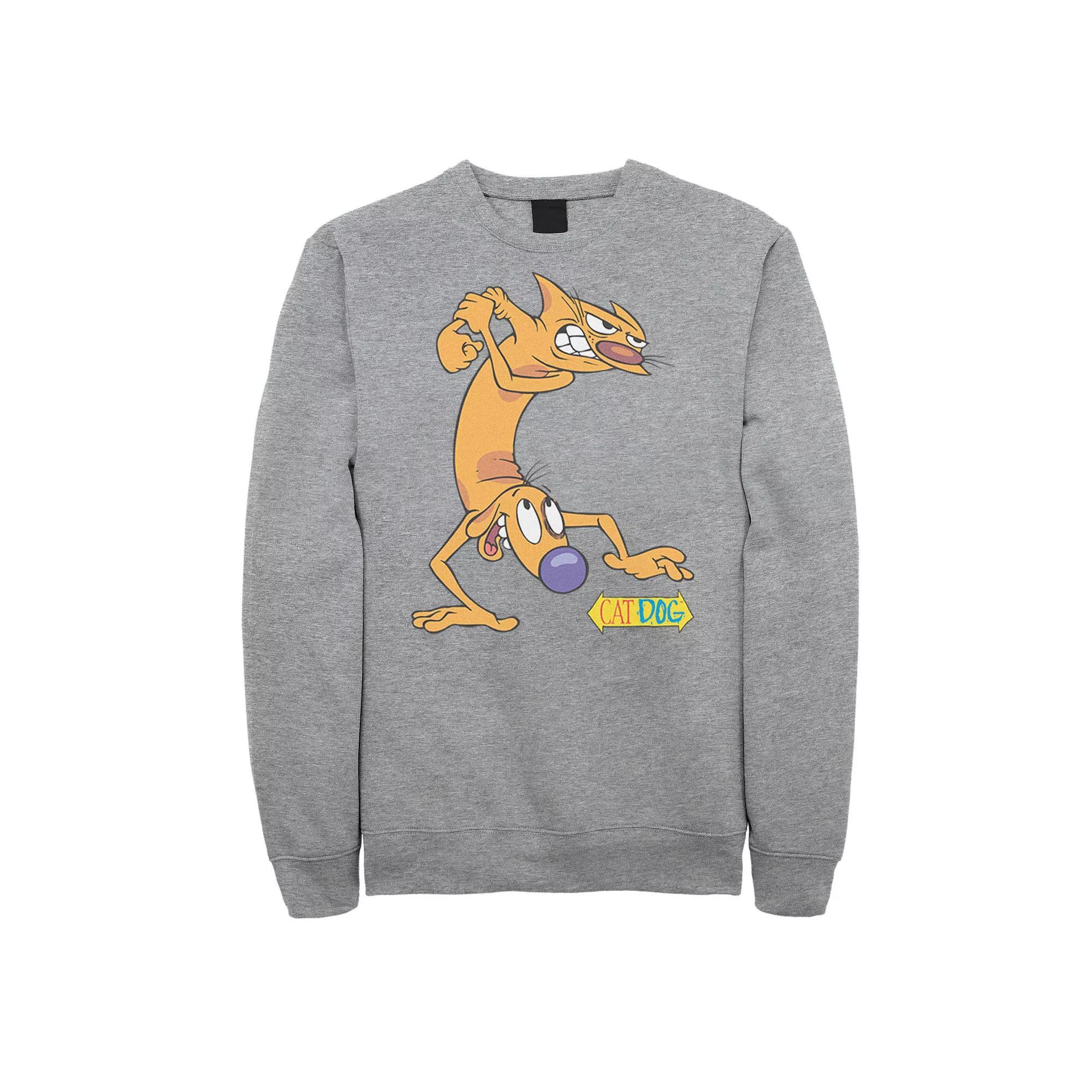 Mens Nickelodeon CatDog Tough Guys Sweatshirt, Men's, Size: Small, Athletic Grey Product Image