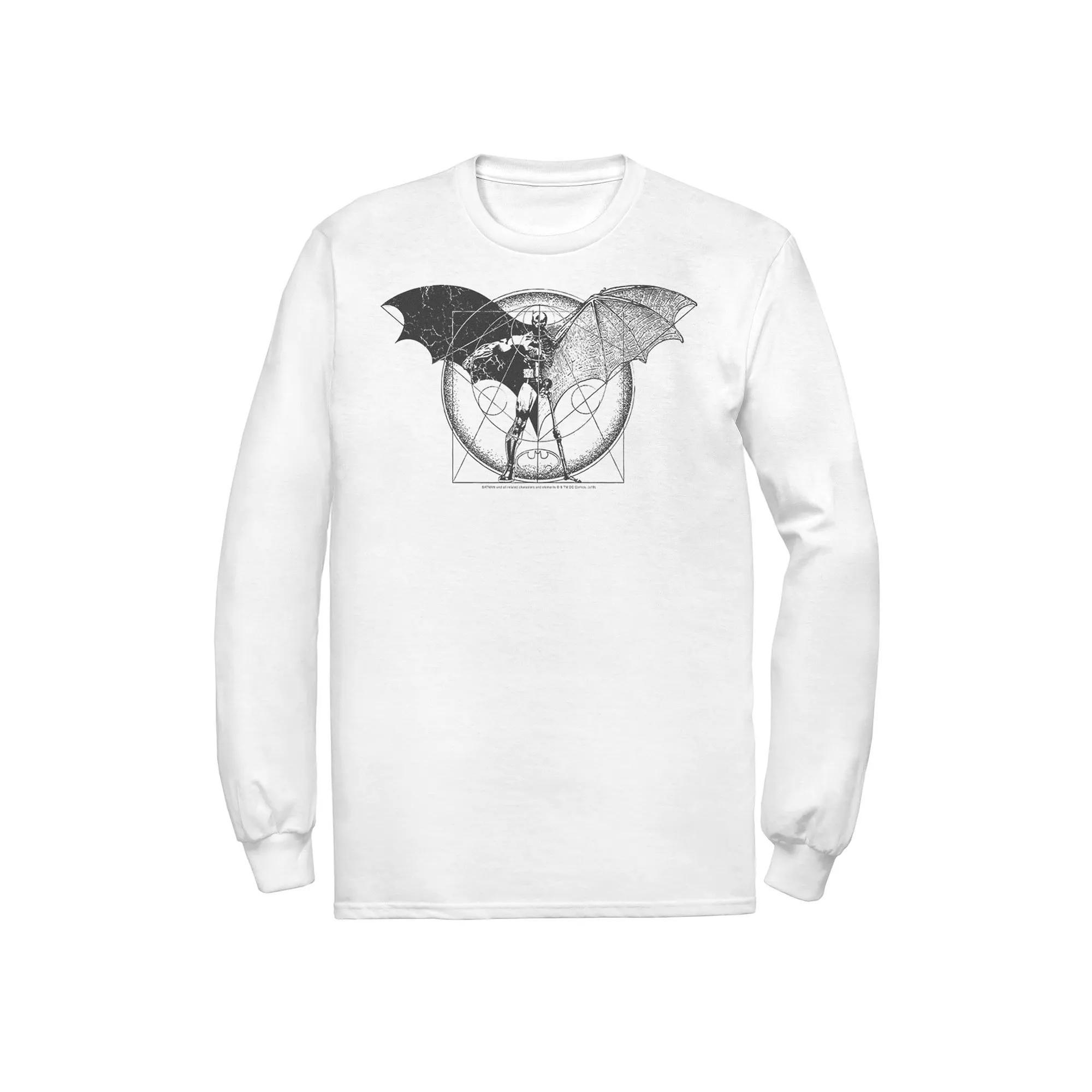 Men's DC Comics Batman Half Skeleton Sketched Poster Tee, Size: Large, White Product Image