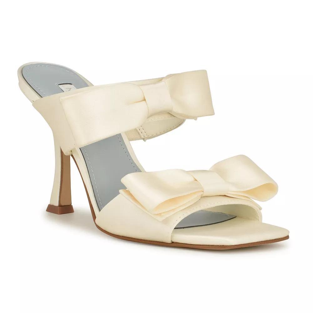 Nine West Yoloh Women's Heeled Dress Sandals, Size: 8.5, Ivory Satin Product Image