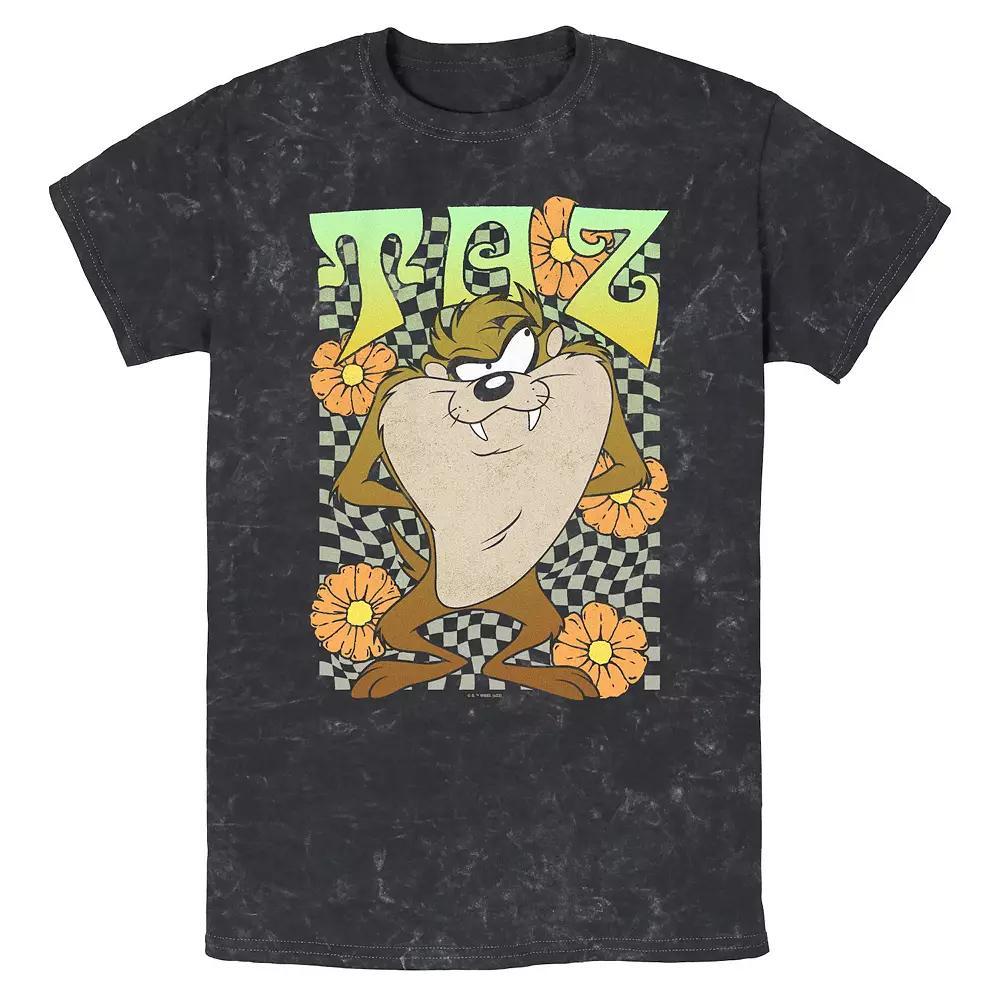 Men's Looney Tunes Springtime Taz Mineral Wash Graphic Tee, Size: Large, Black Product Image