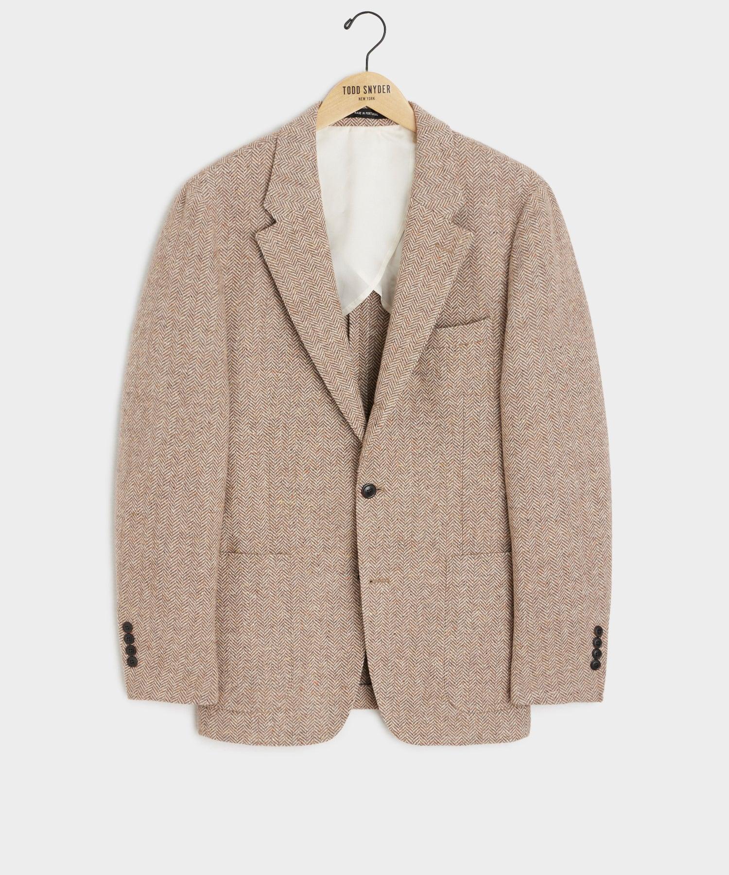 Italian Donegal Madison Jacket in Tan Herringbone Product Image
