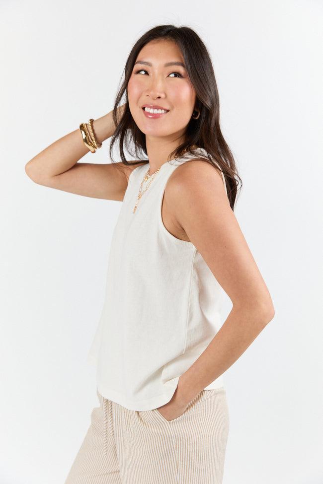 Casual Composure Off White Knit Tank Top Product Image