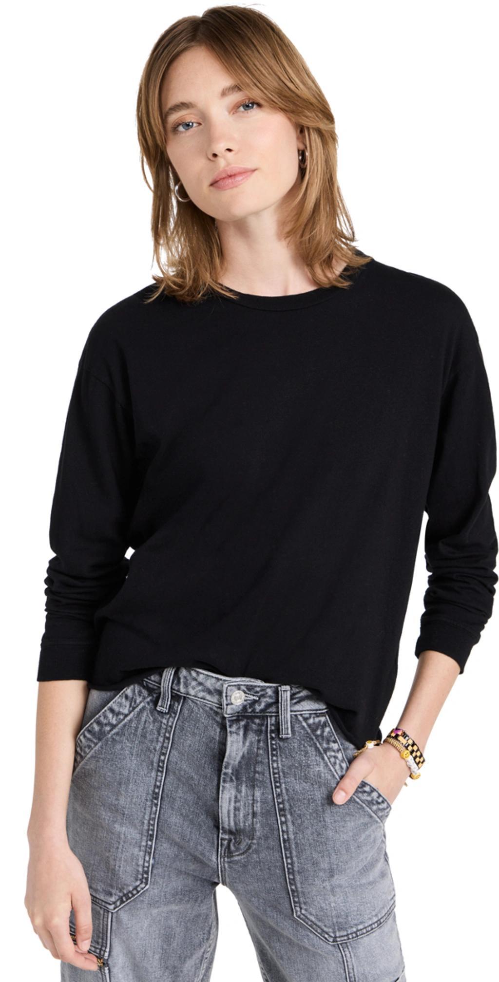 Mother The Long Sleeve Slouchy Cut Off Tee Product Image