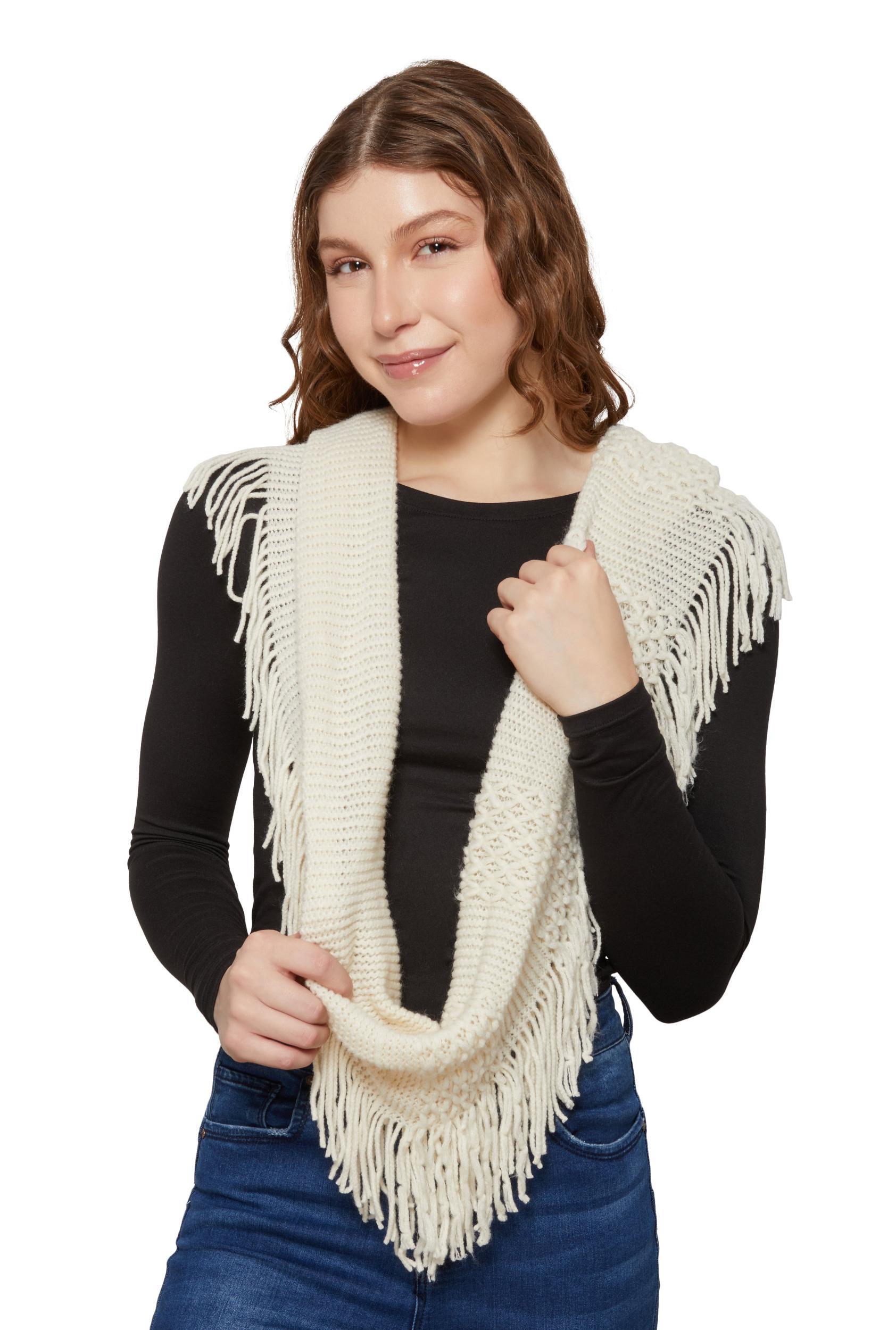 Knitted Fringe Infinity Scarf Female Product Image
