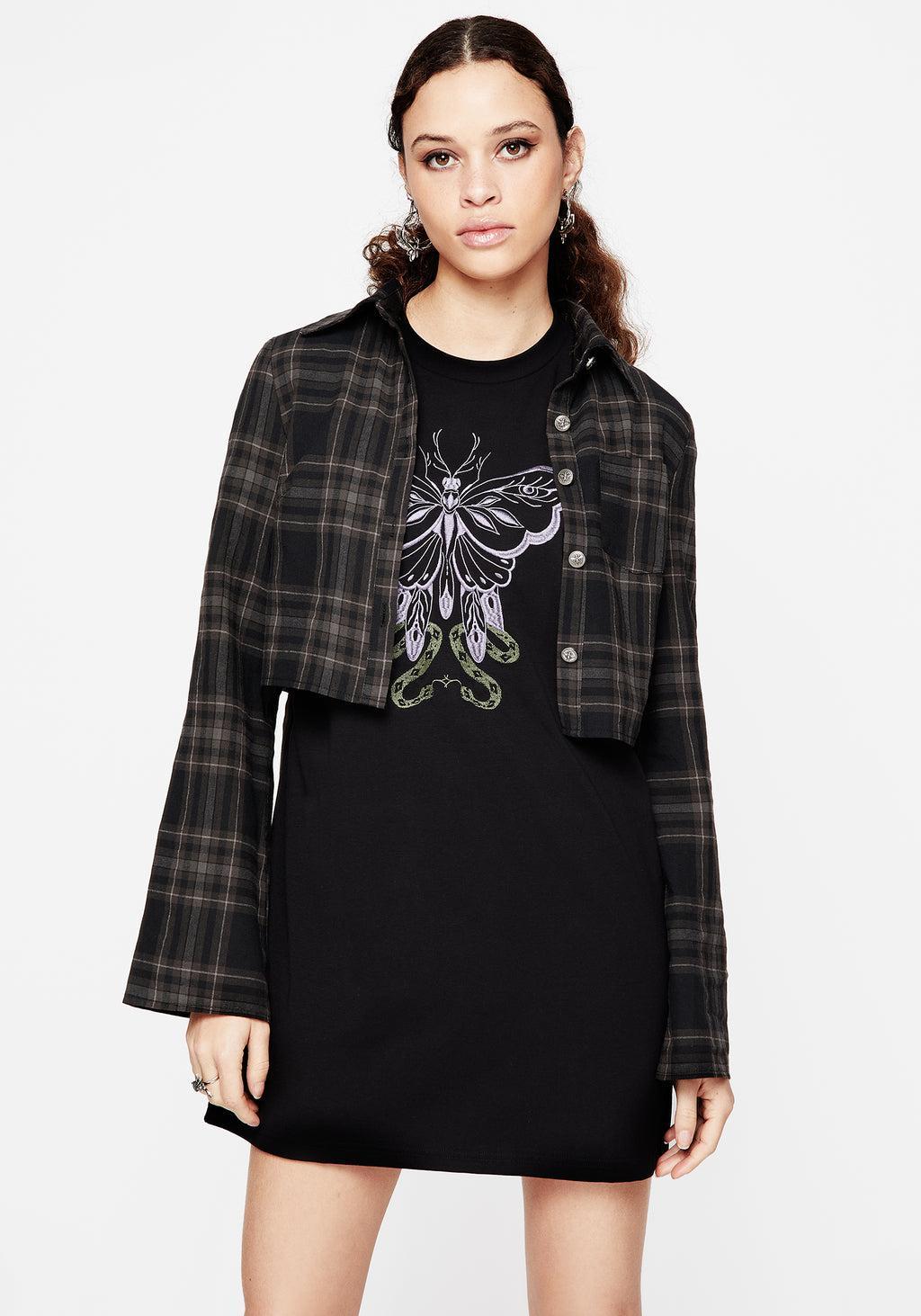 Mimicry Embroidered Mini Tee Dress Product Image