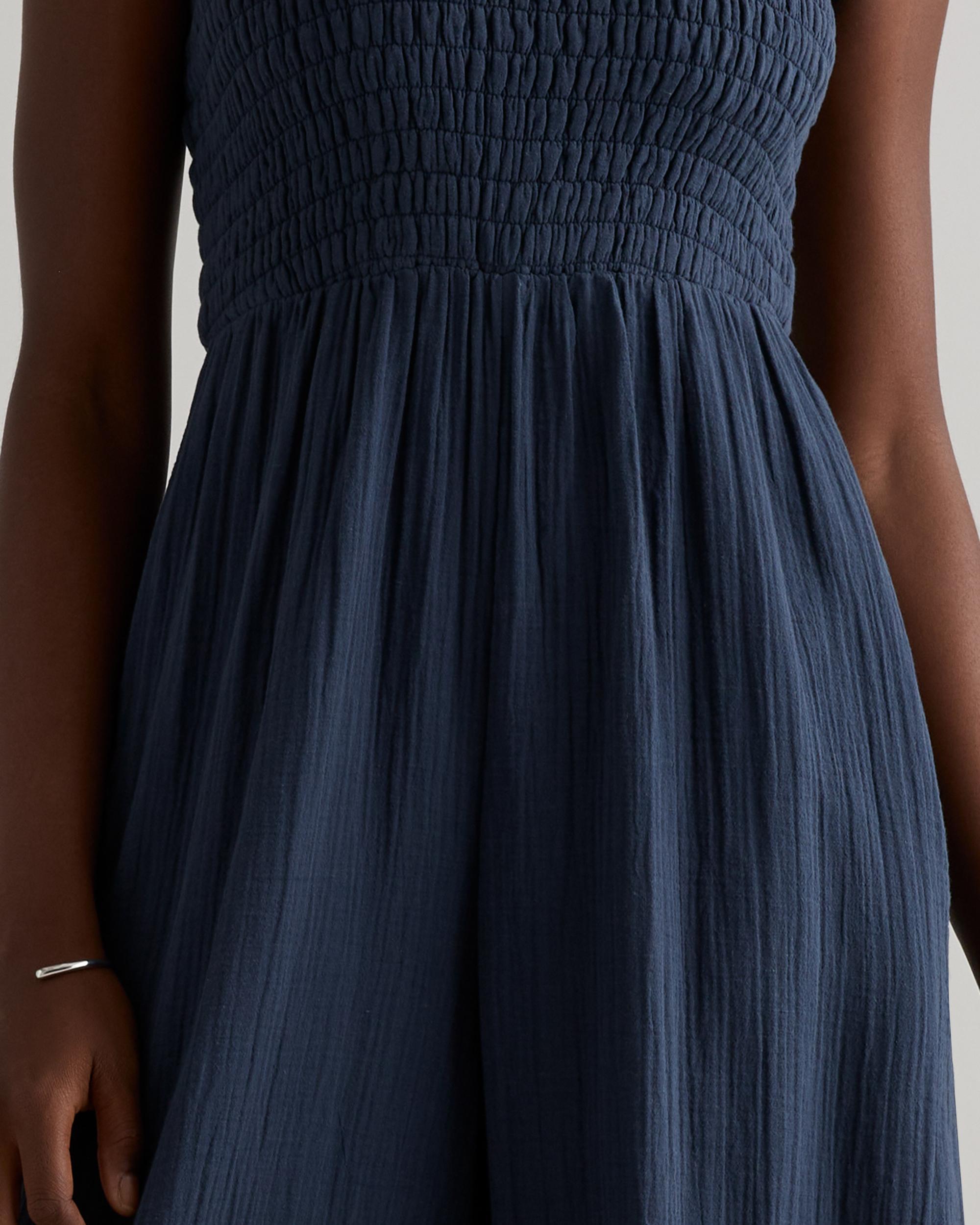 Quince | Women's Gauze Smocked Wide Leg Jumpsuit Size XS, Organic Cotton Product Image