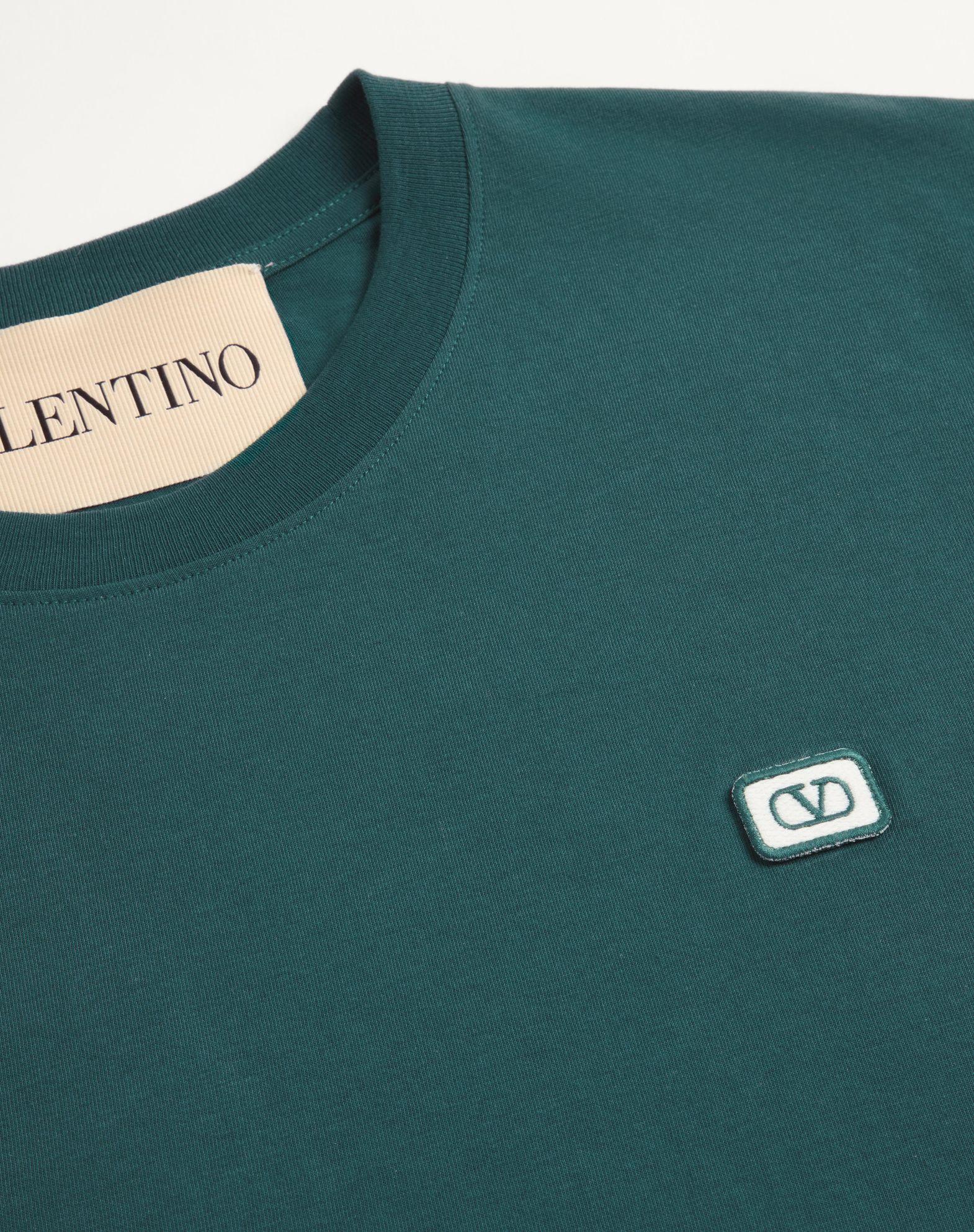 Cotton T-Shirt With Vlogo Patch Product Image
