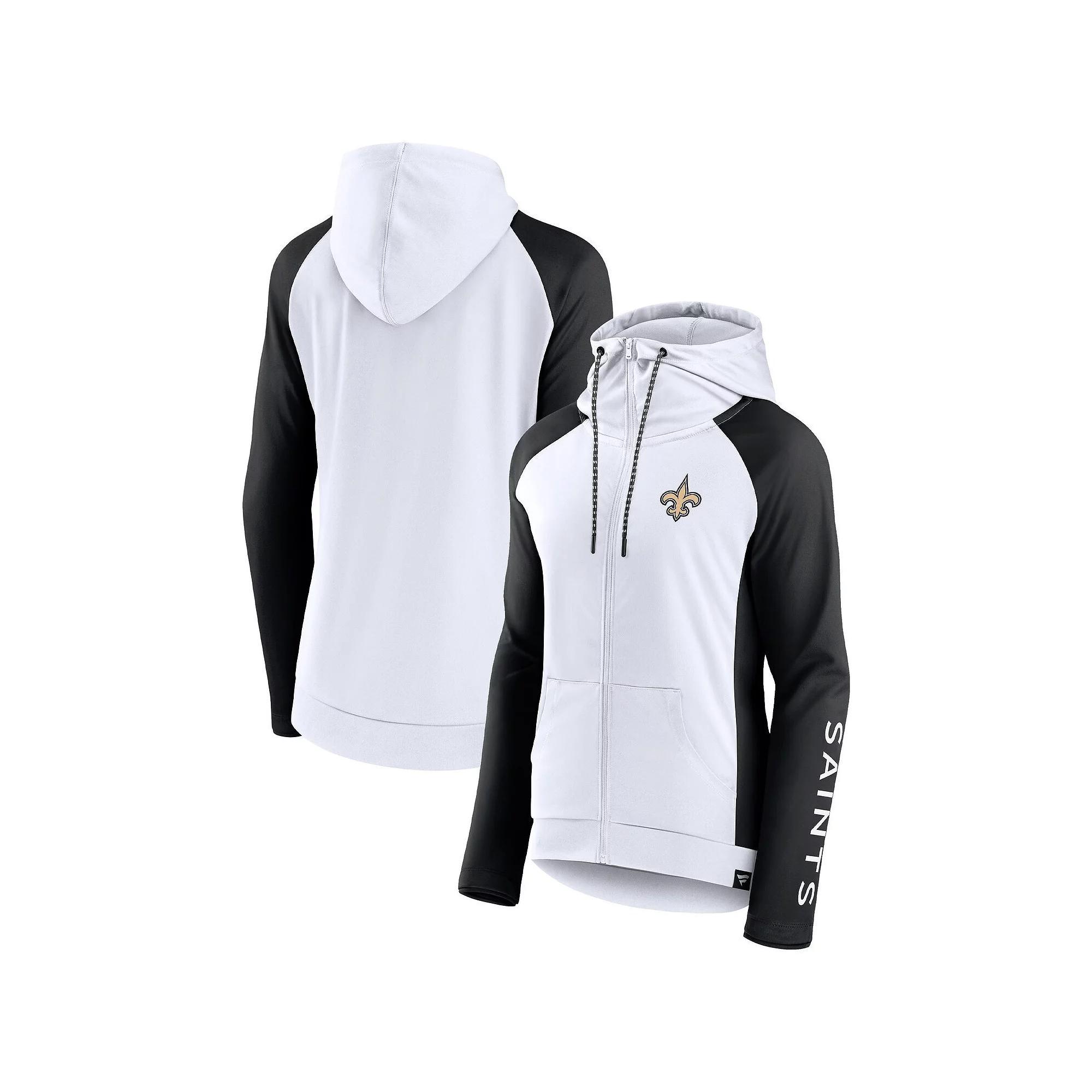 Womens Fanatics Branded /Black New Orleans Saints End Around Raglan Full-Zip Hoodie Product Image