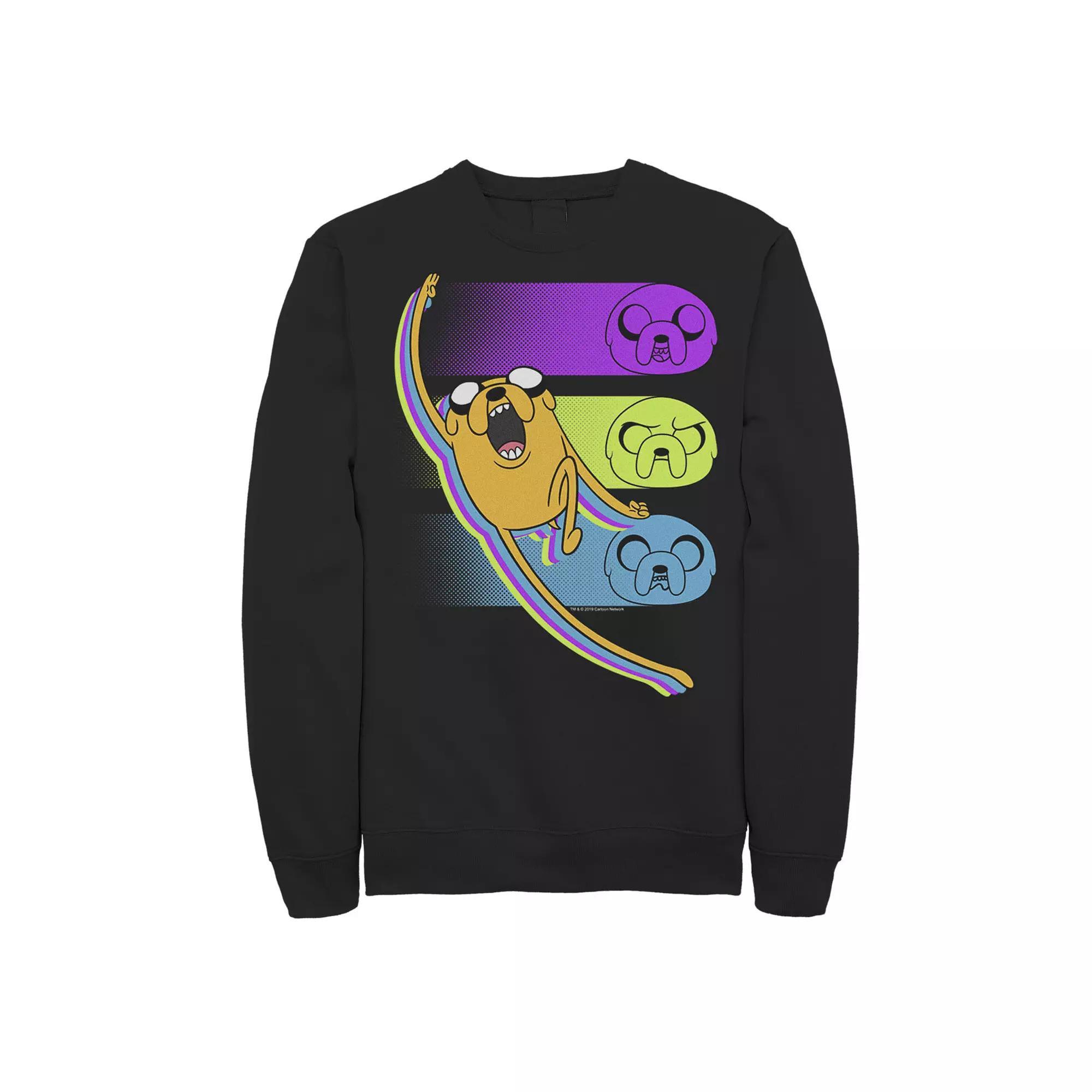 Mens Cartoon Network Adventure Time Jake Emotions Sweatshirt Athletic Grey Product Image