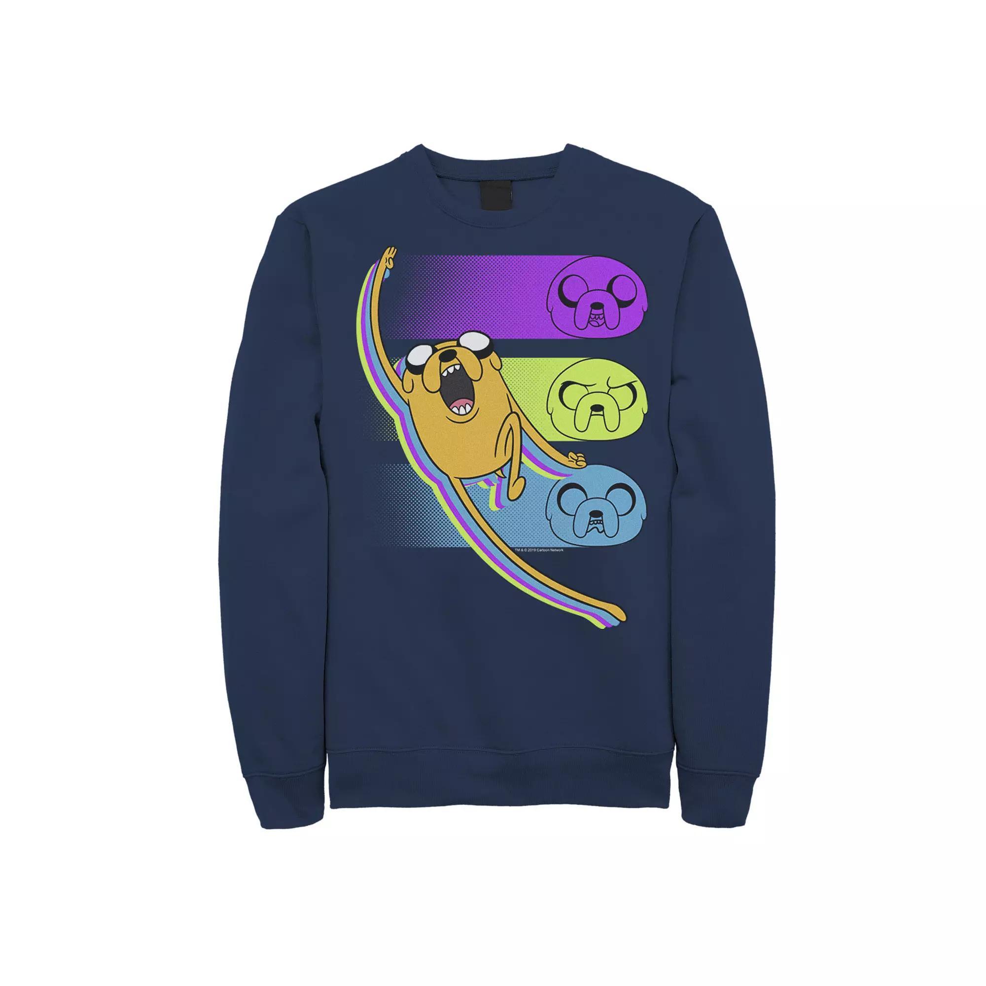 Mens Cartoon Network Adventure Time Jake Emotions Sweatshirt Athletic Grey Product Image
