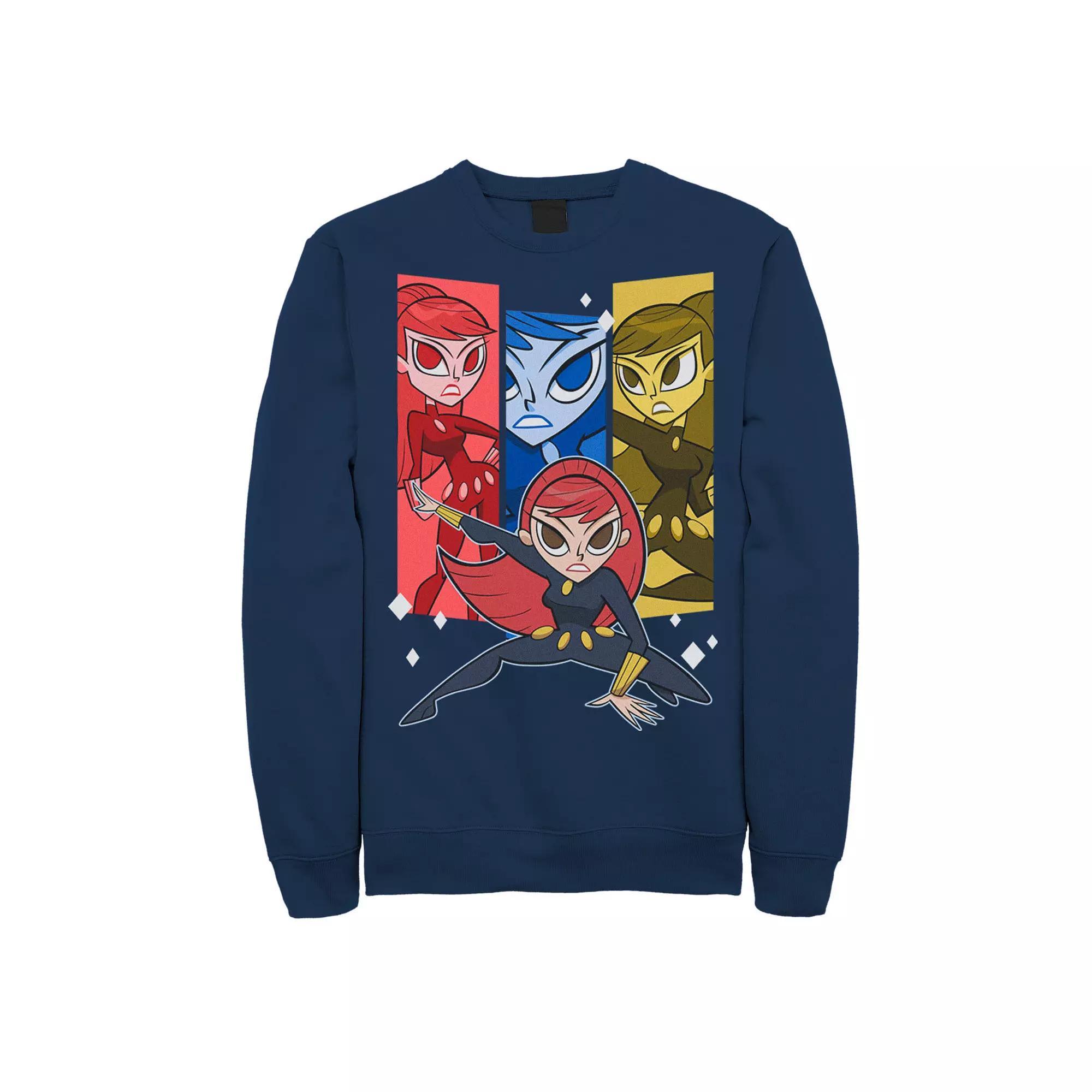 Men's Marvel Black Widow Action Stance Colorful Portrait Panels Tee, Size: Medium, Blue Product Image