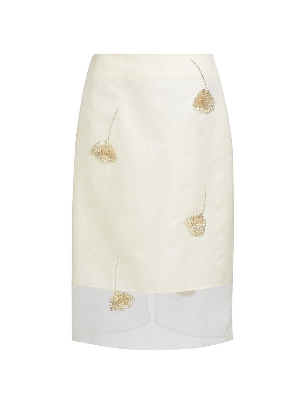 Womens Embellished Tulip Silk Organza Pencil Skirt Product Image
