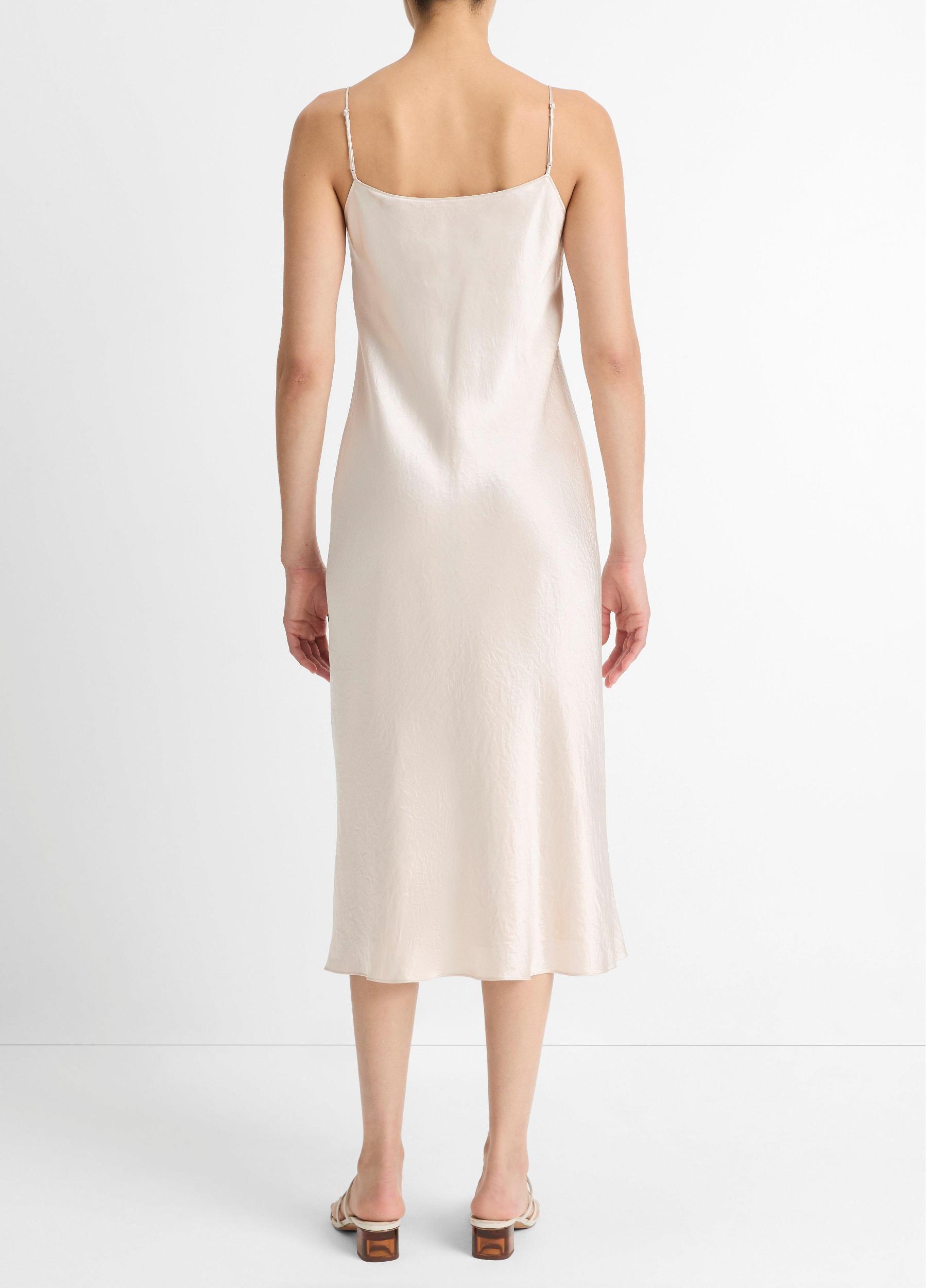 Womens Satin Slip Dress, Champagne, Size S Vince Product Image