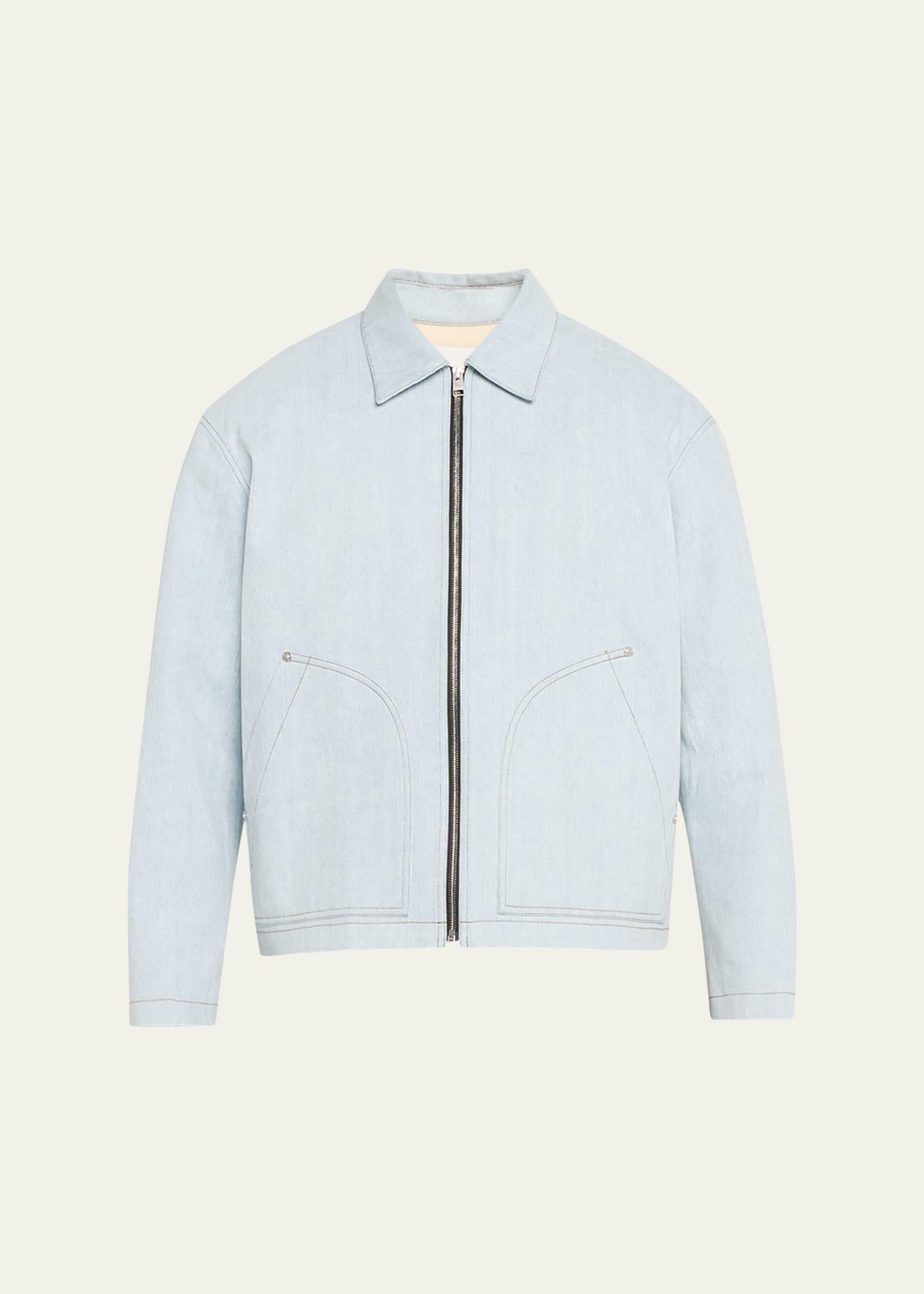 Mens Lightweight Denim Trucker Jacket Product Image