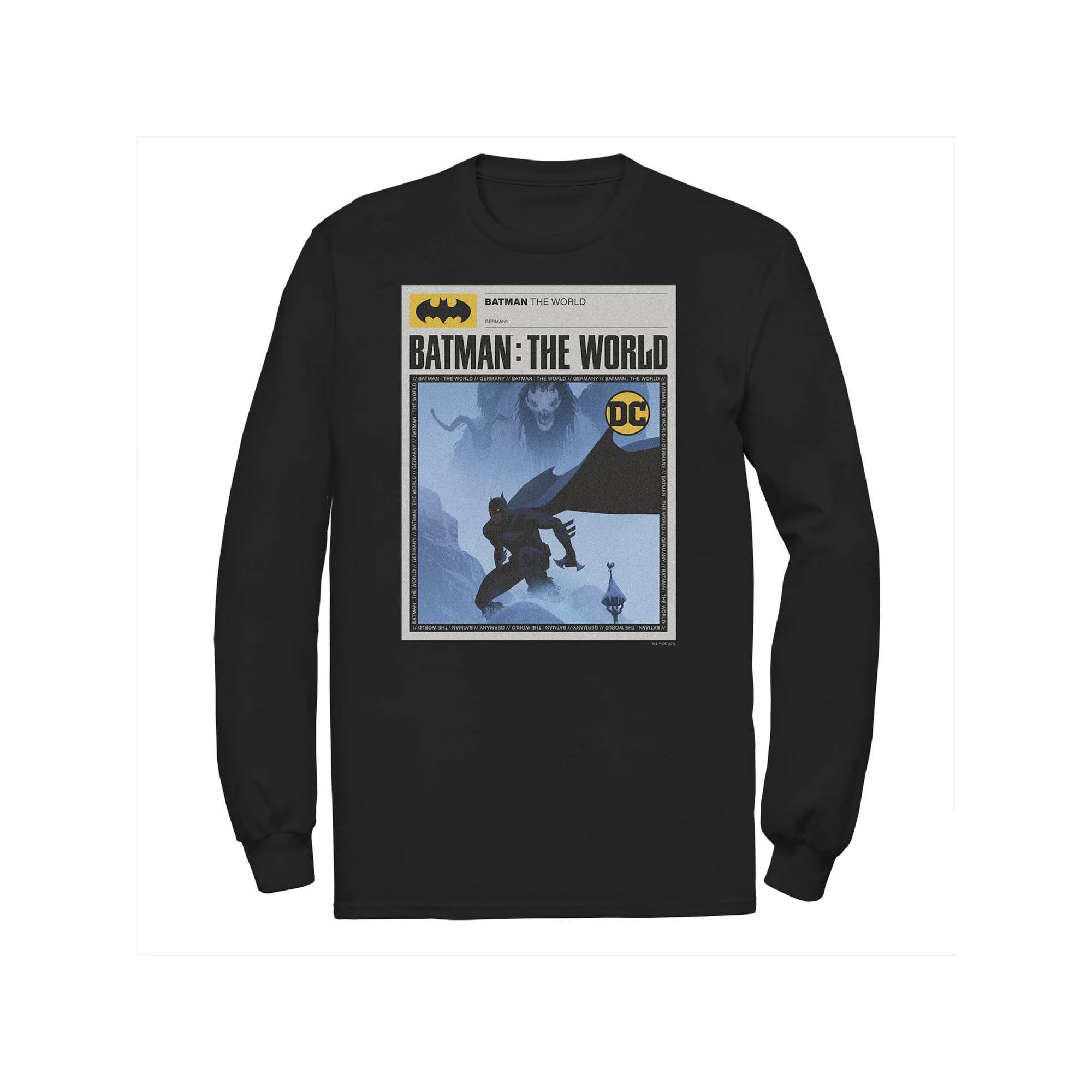 Big & Tall DC Comics Batman: The World Germany News Poster Tee, Mens Product Image