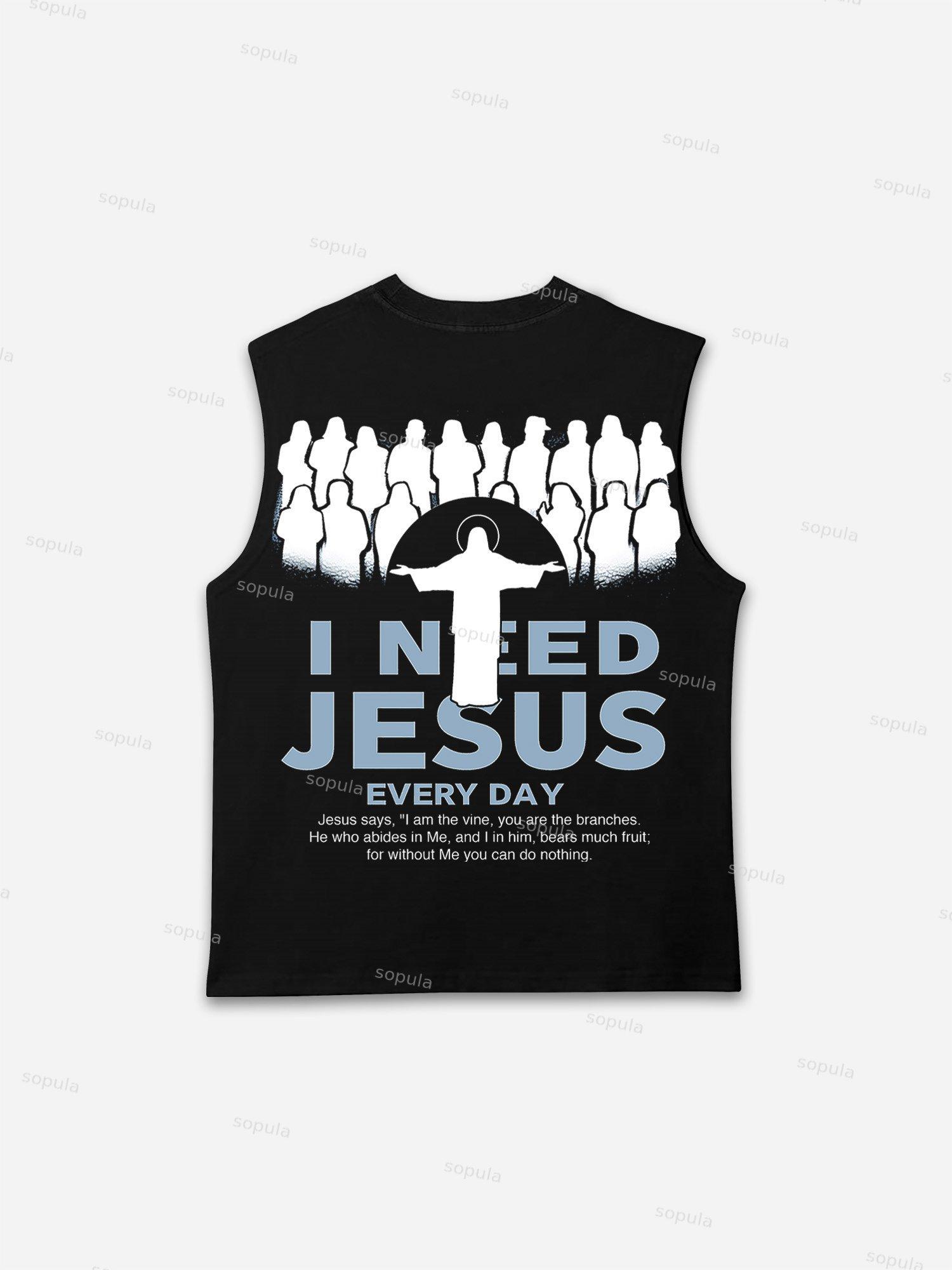 I Need Jesus Sleeveless Shirts Tank Top Product Image