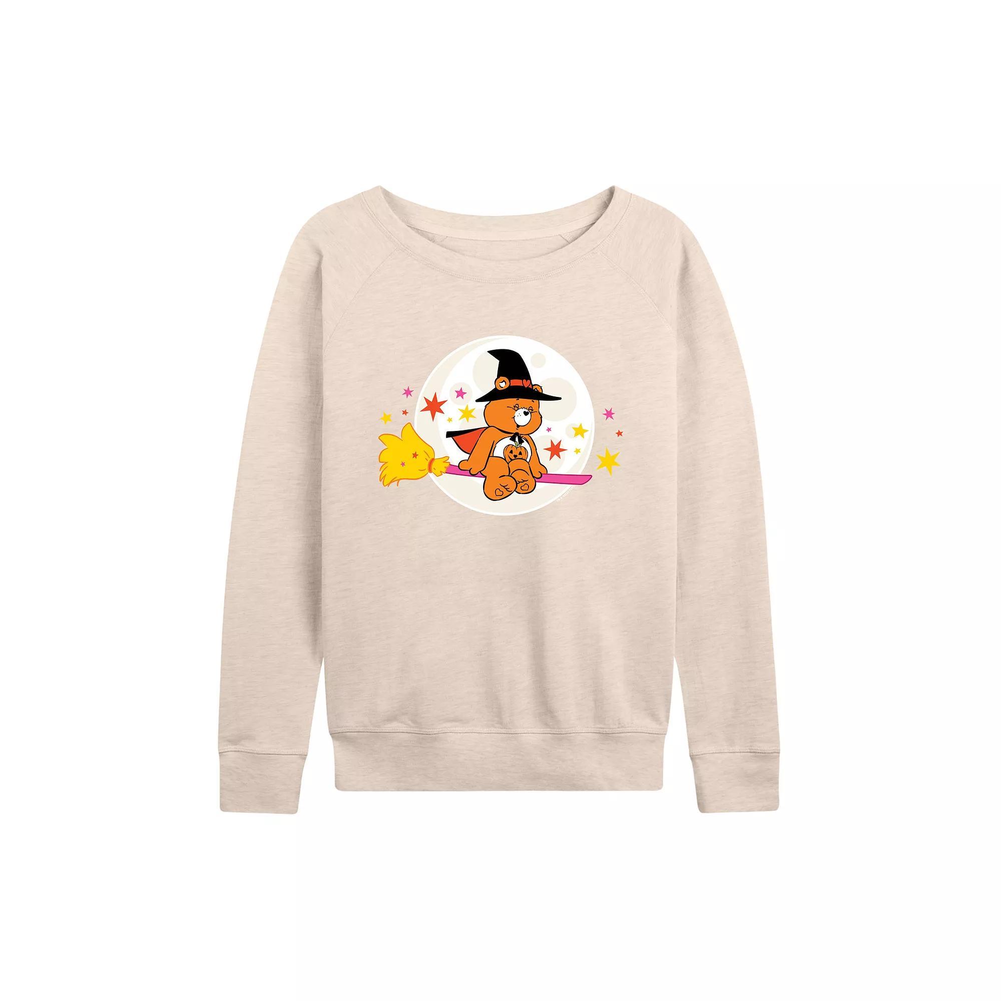 Women's Care Bears Halloween Witch French Terry Long Sleeve Tee, Size: XXL, Heather Grey Product Image