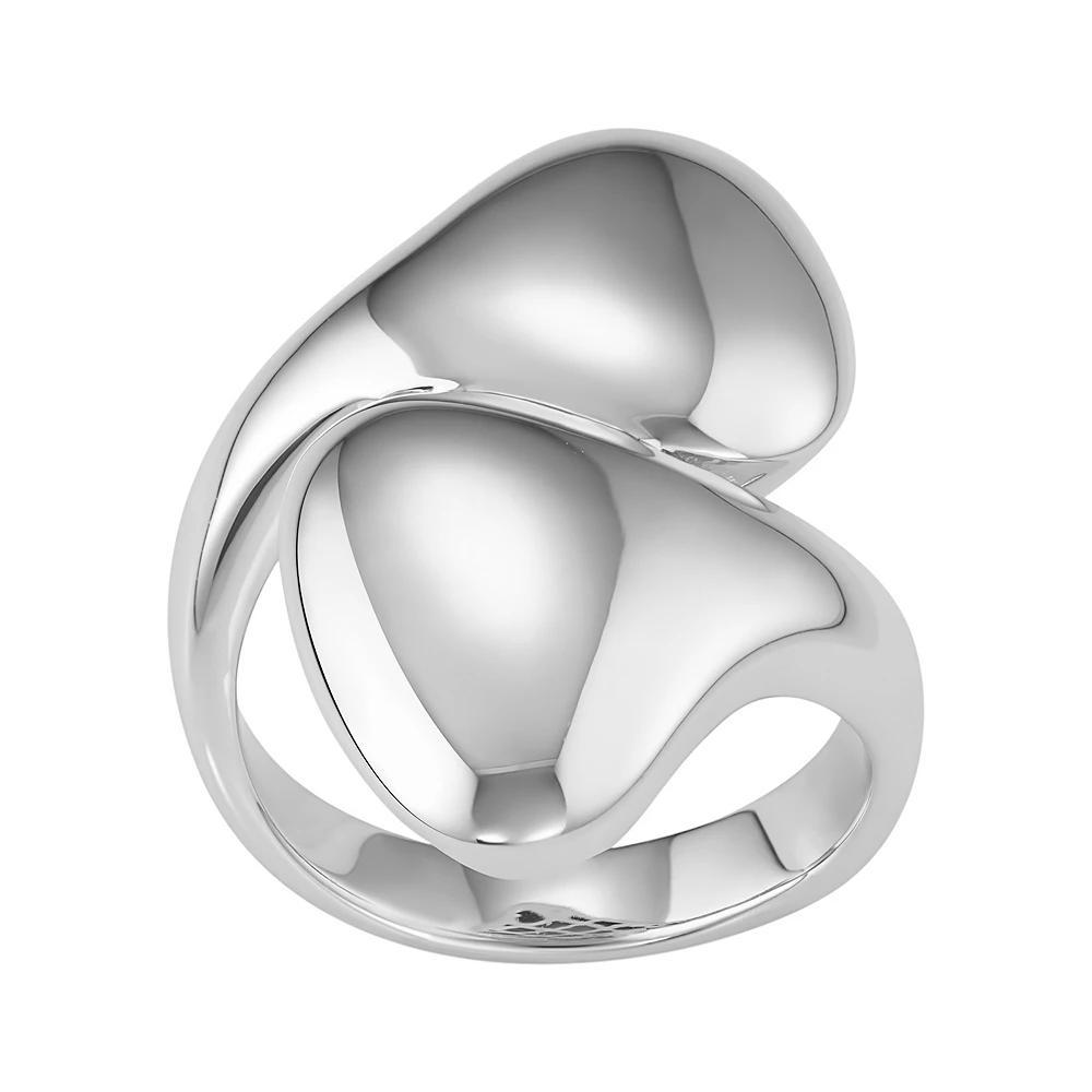 Sterling Silver Teardrop Bypass Ring, Women's, Size: 7, Grey Product Image
