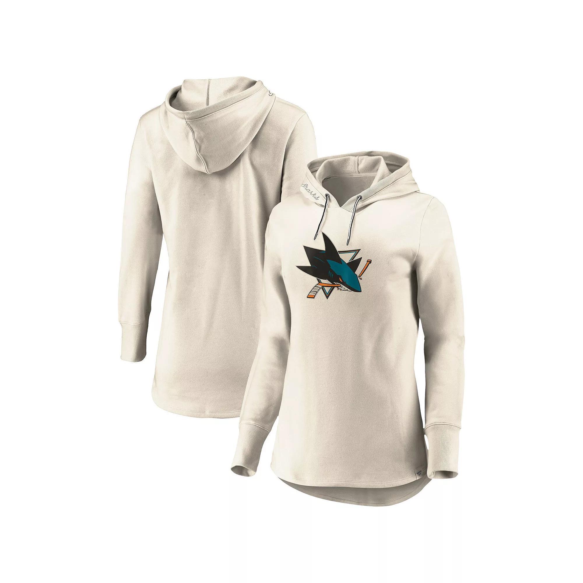 Womens Fanatics Branded Oatmeal San Jose Sharks True Classics Signature Fleece Pullover Hoodie Product Image