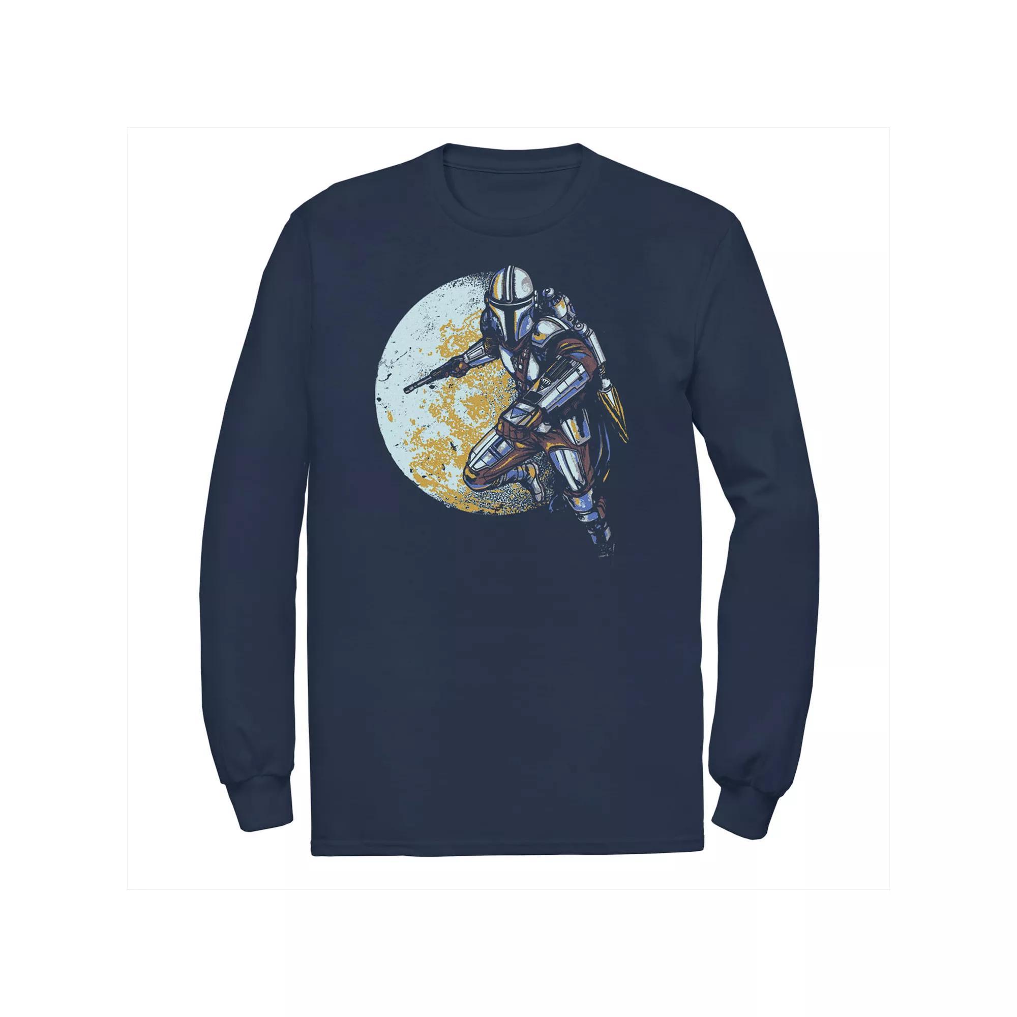 Men's Star Wars The Mandalorian Moon Over Lay Portrait Tee, Size: Large, Blue Product Image