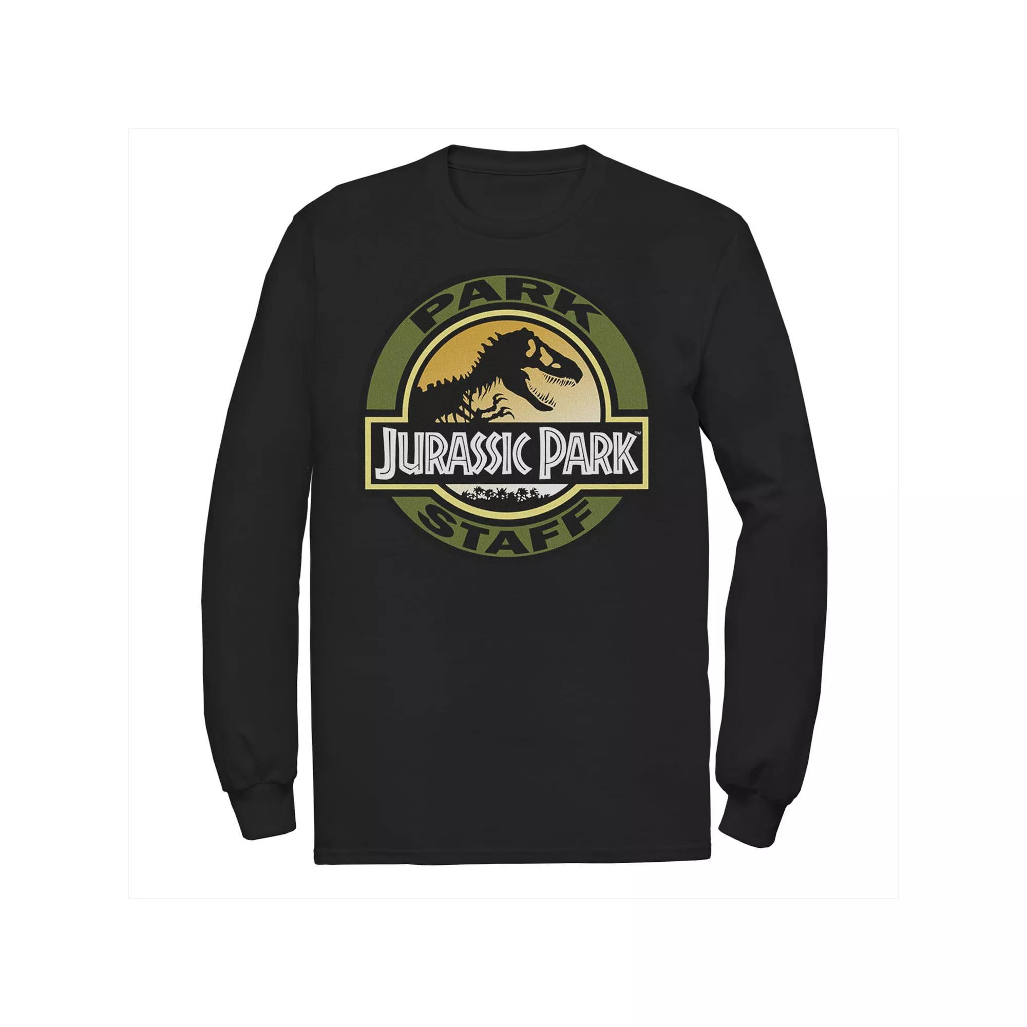 Men's Jurassic Park Staff Icon T-Rex Skeleton Long Sleeve Tee, Size: Small, Blue Product Image