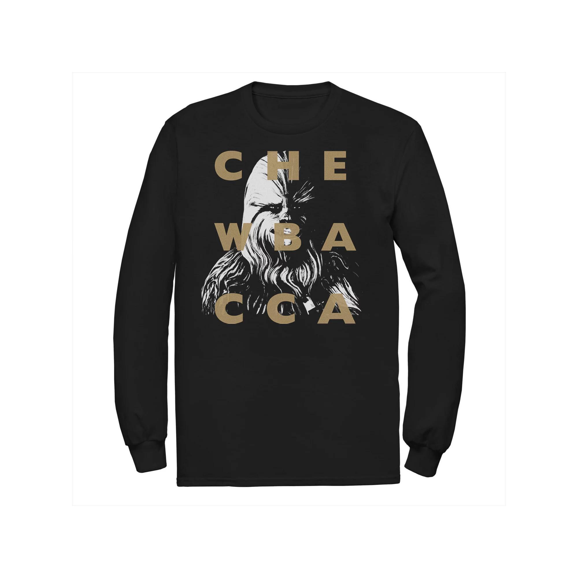 Men's Star Wars: Clone Wars Chewbacca Text Overlay Tee, Size: Large, Black Product Image