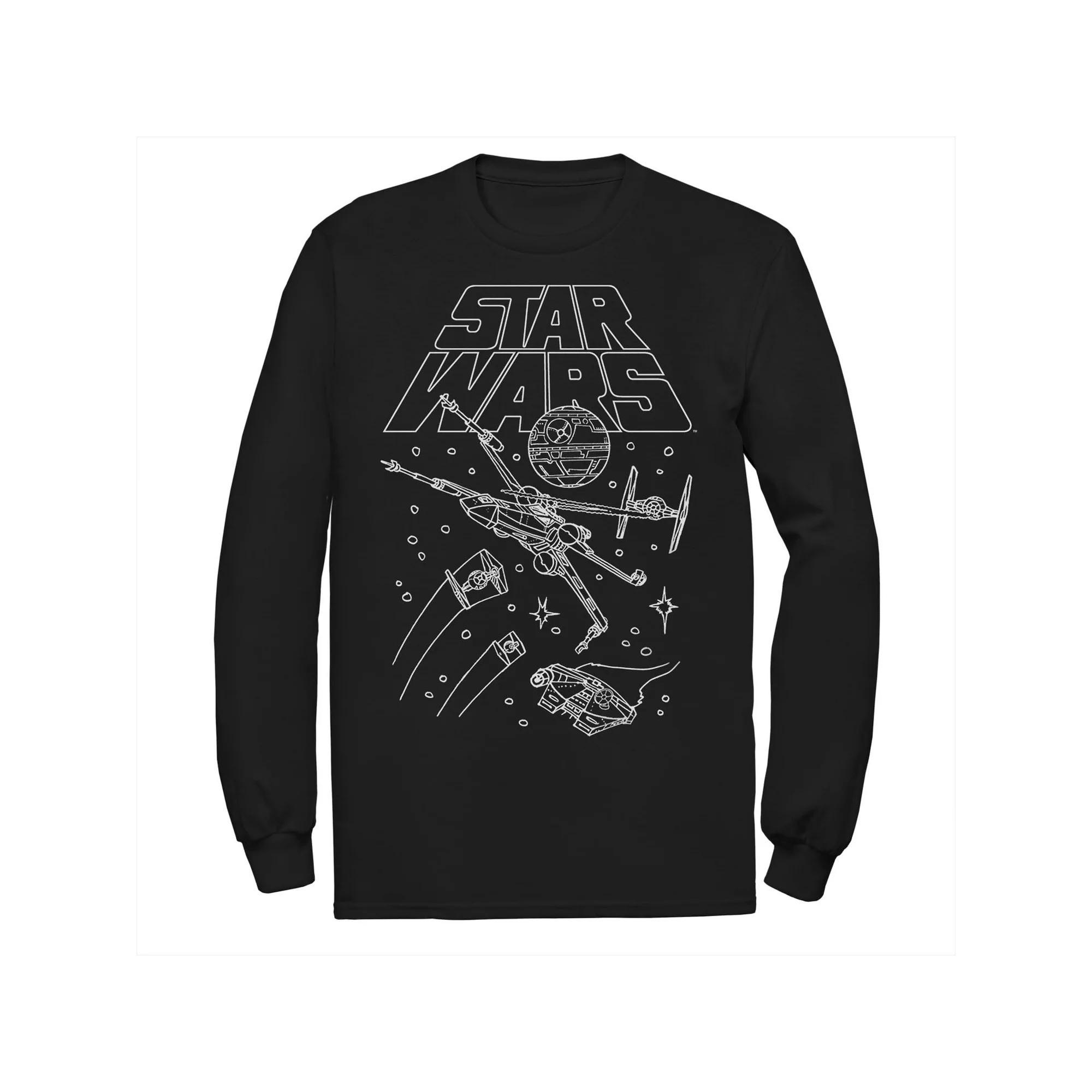 Men's Star Wars Spaceships Draws Tee, Size: XXL, Black Product Image