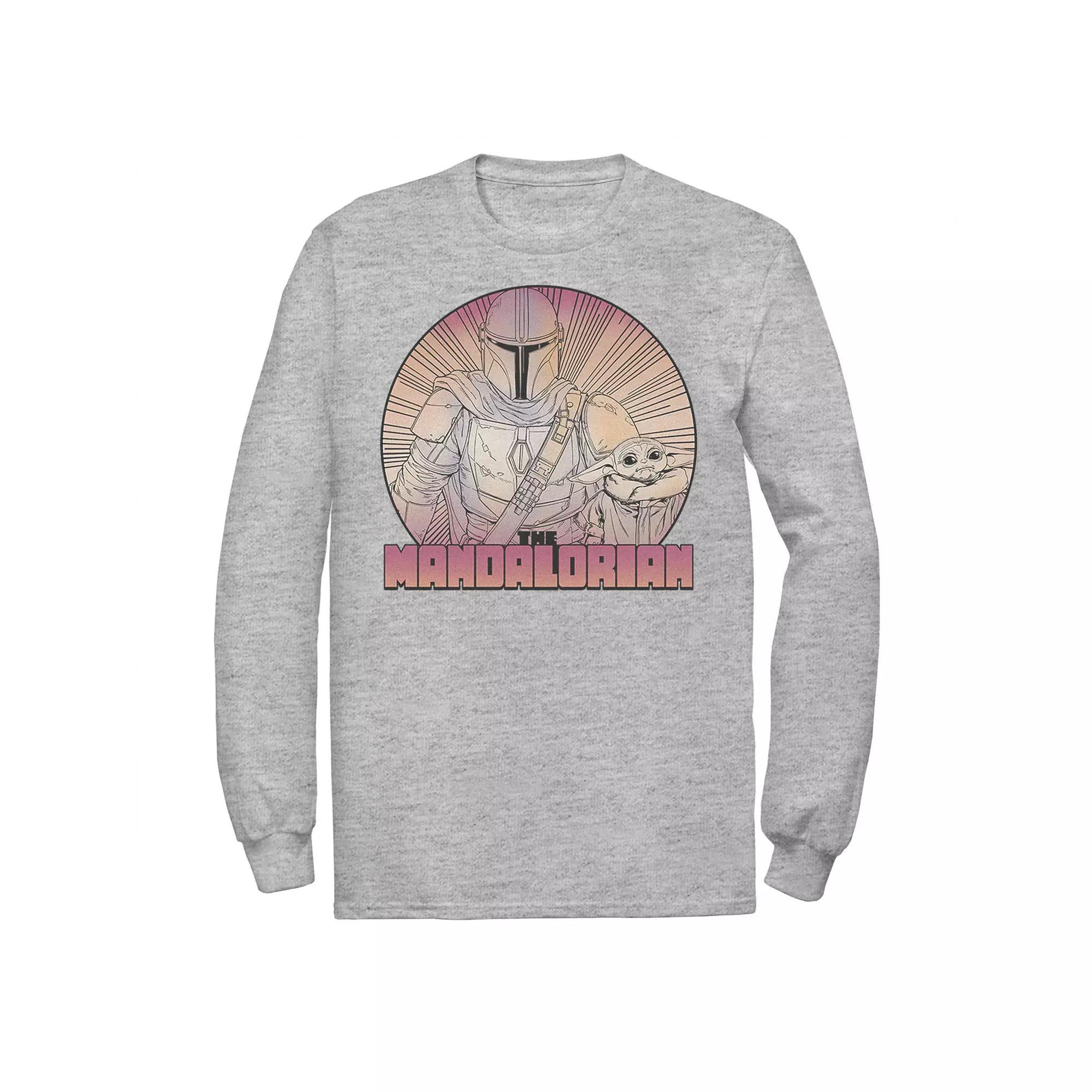 Men's Star Wars The Mandalorian The Child Gradient Line Art Tee, Size: XL, Athletic Grey Product Image
