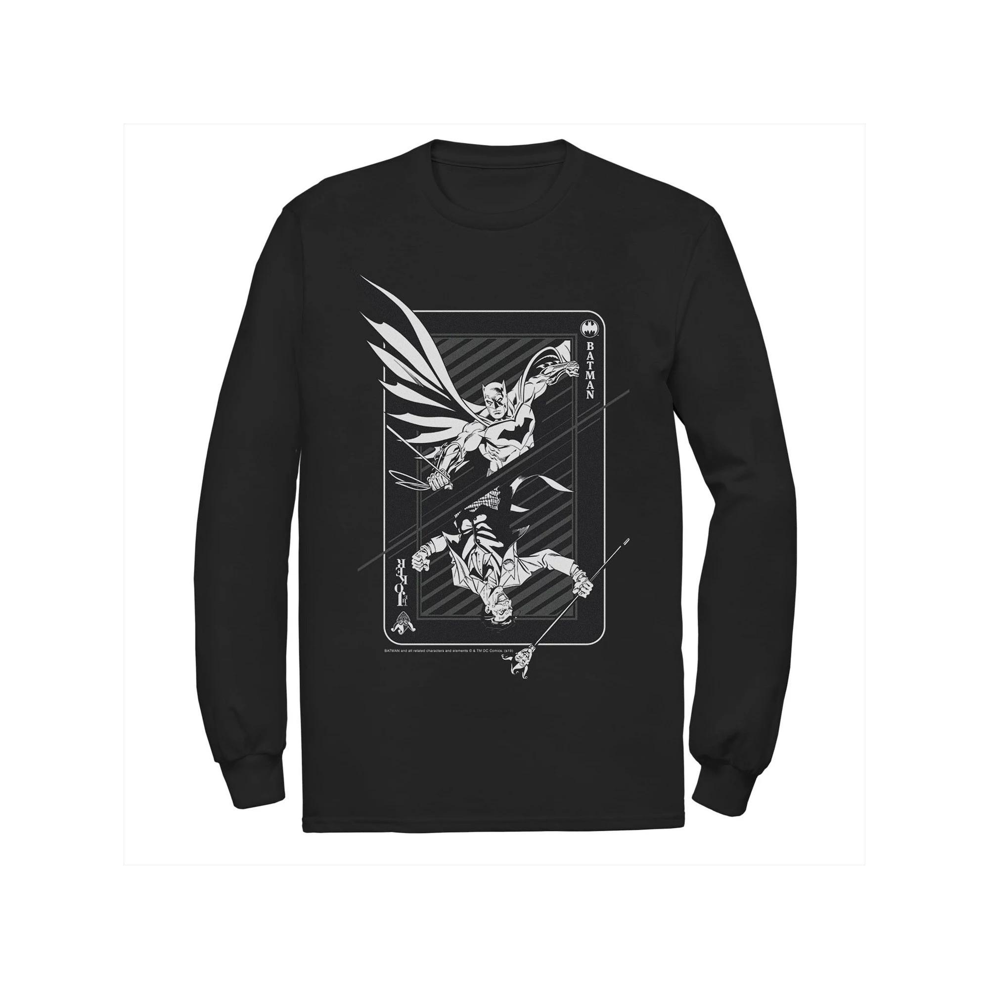 Men's DC Comics Batman And Joker Card Poster Tee, Size: Medium, Black Product Image