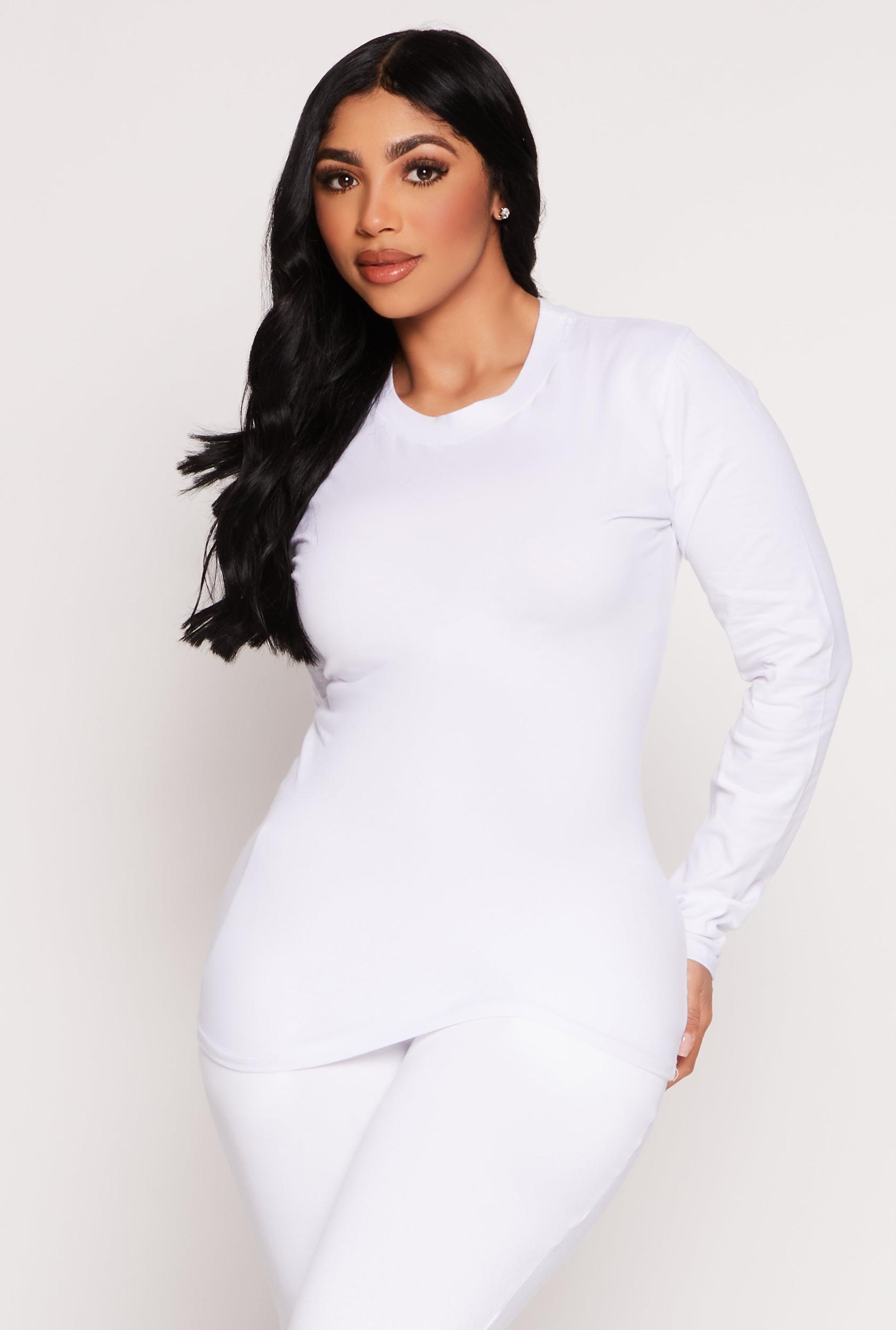 Womens Basic Long Sleeve Crew Neck Top Product Image