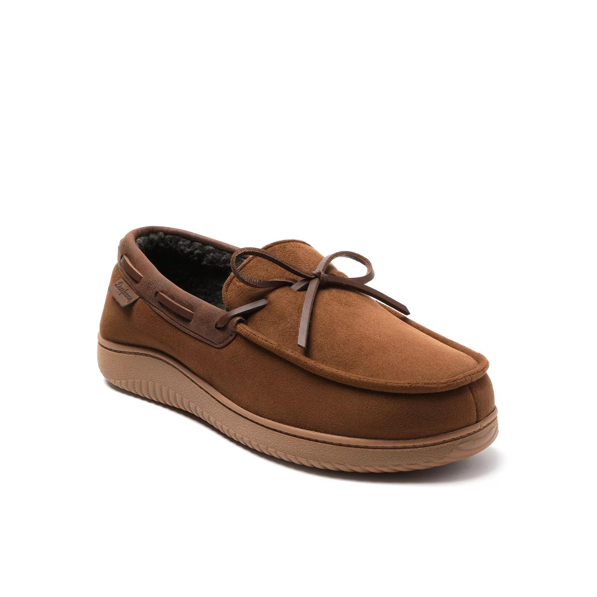 Dearfoams Pierce Men's Faux Suede Moccasin Slippers, Size: Small, Brown Product Image