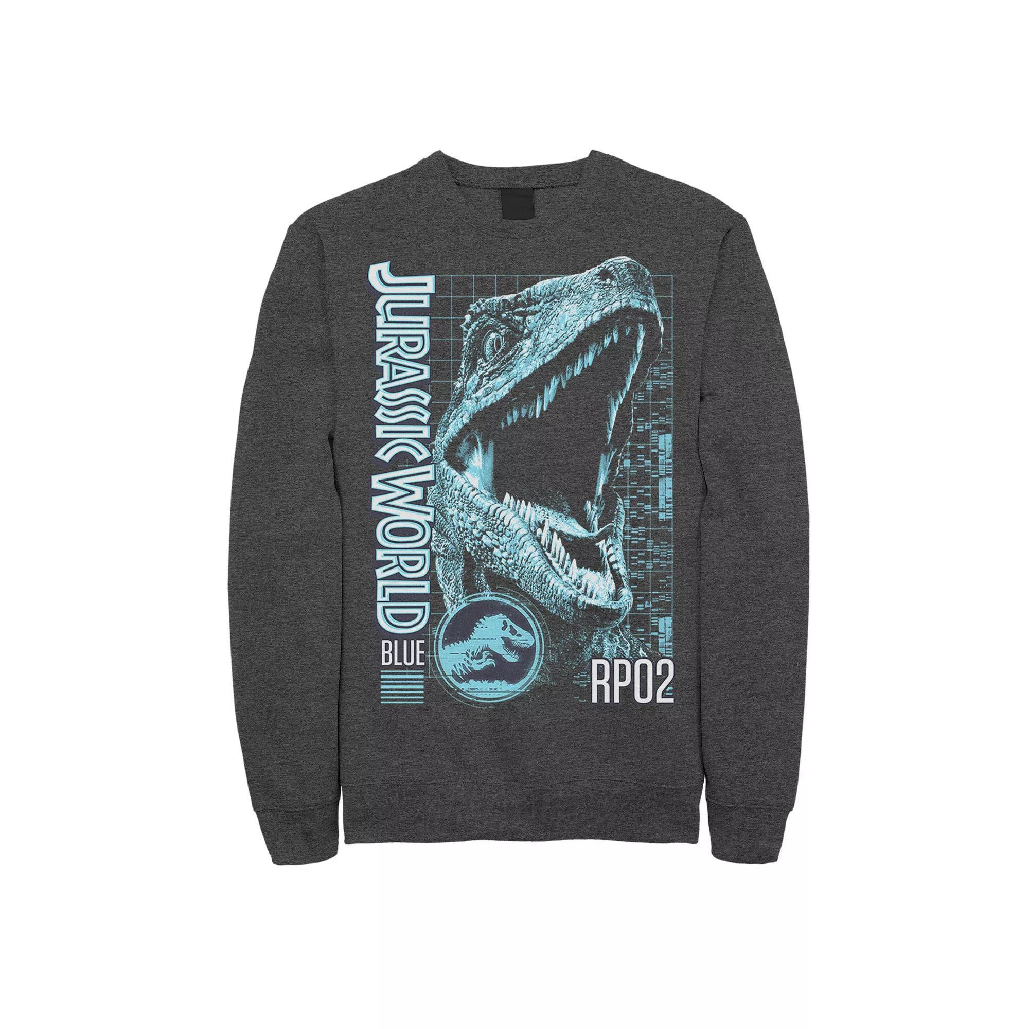 Men's Jurassic World Two Blue Face Tech Schematic Sweatshirt, Size: XL Product Image