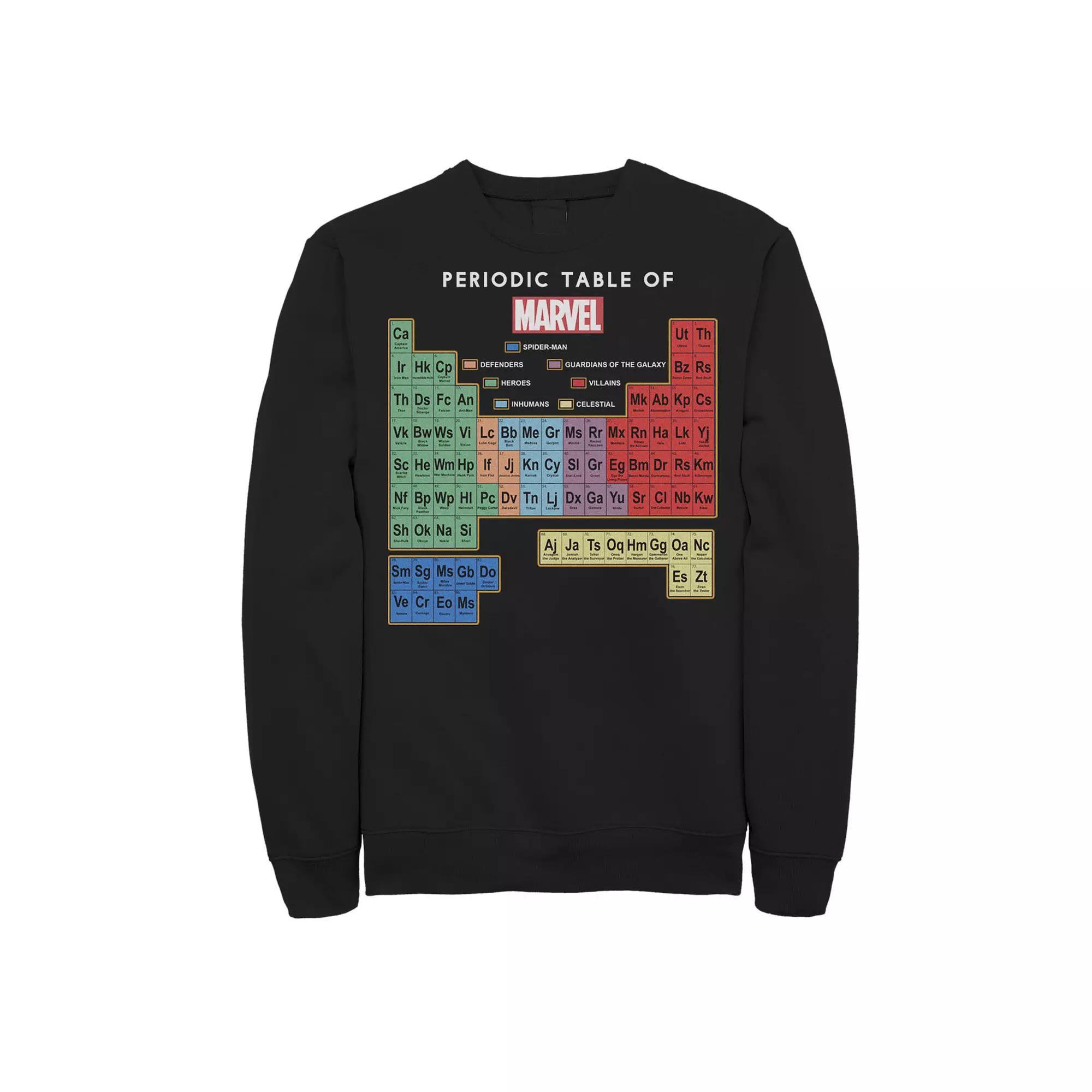 Men's Marvel Ultimate Periodic Table Of Elements Sweatshirt, Size: XXL, Black Product Image