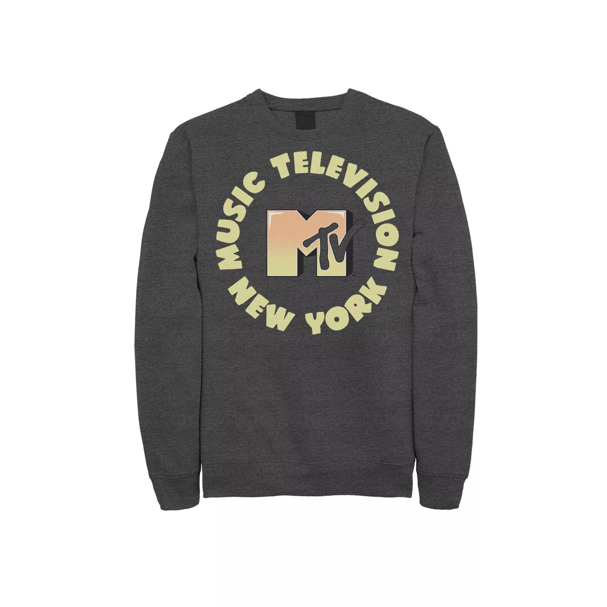 Men's MTV Bubble MTV Back Sweatshirt, Size: Large, Grey Heather Product Image
