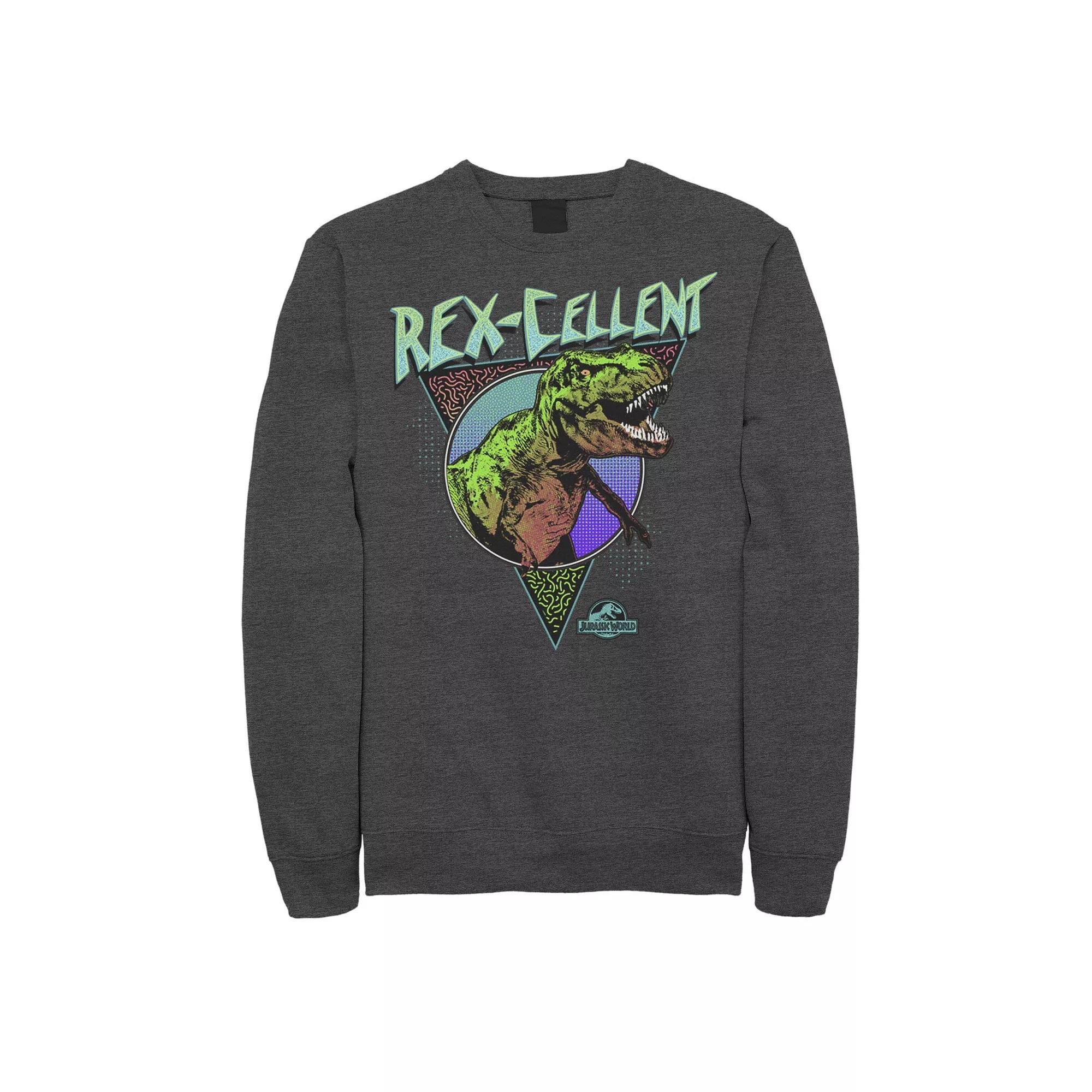 Men's Jurassic World Rex-Cellent Retro Colors Sweashirt, Size: XL, Blue Product Image