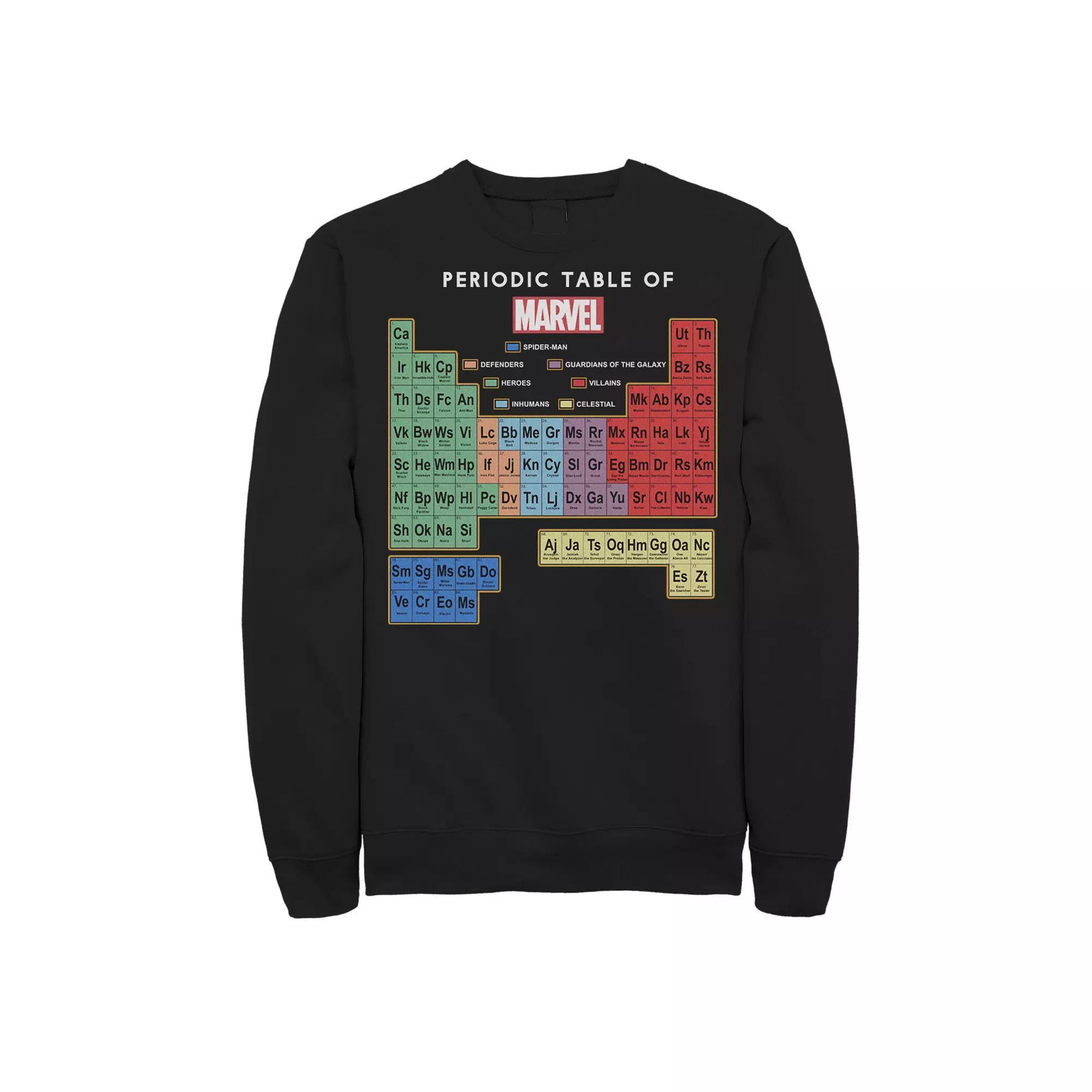 Men's Marvel Ultimate Periodic Table Of Elements Sweatshirt, Size: XXL, Black Product Image