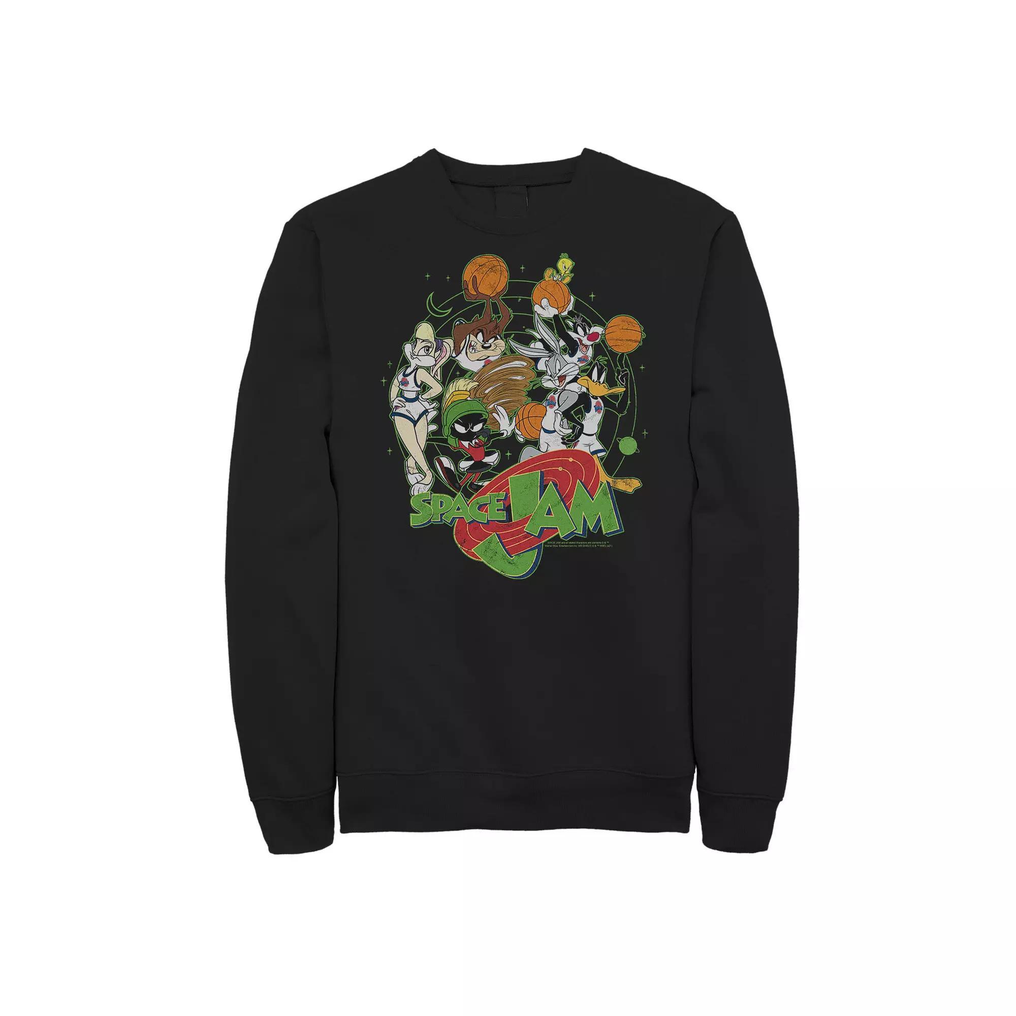 Big & Tall Space Jam Looney Tunes Basketball Team Space Sweatshirt, Mens Product Image