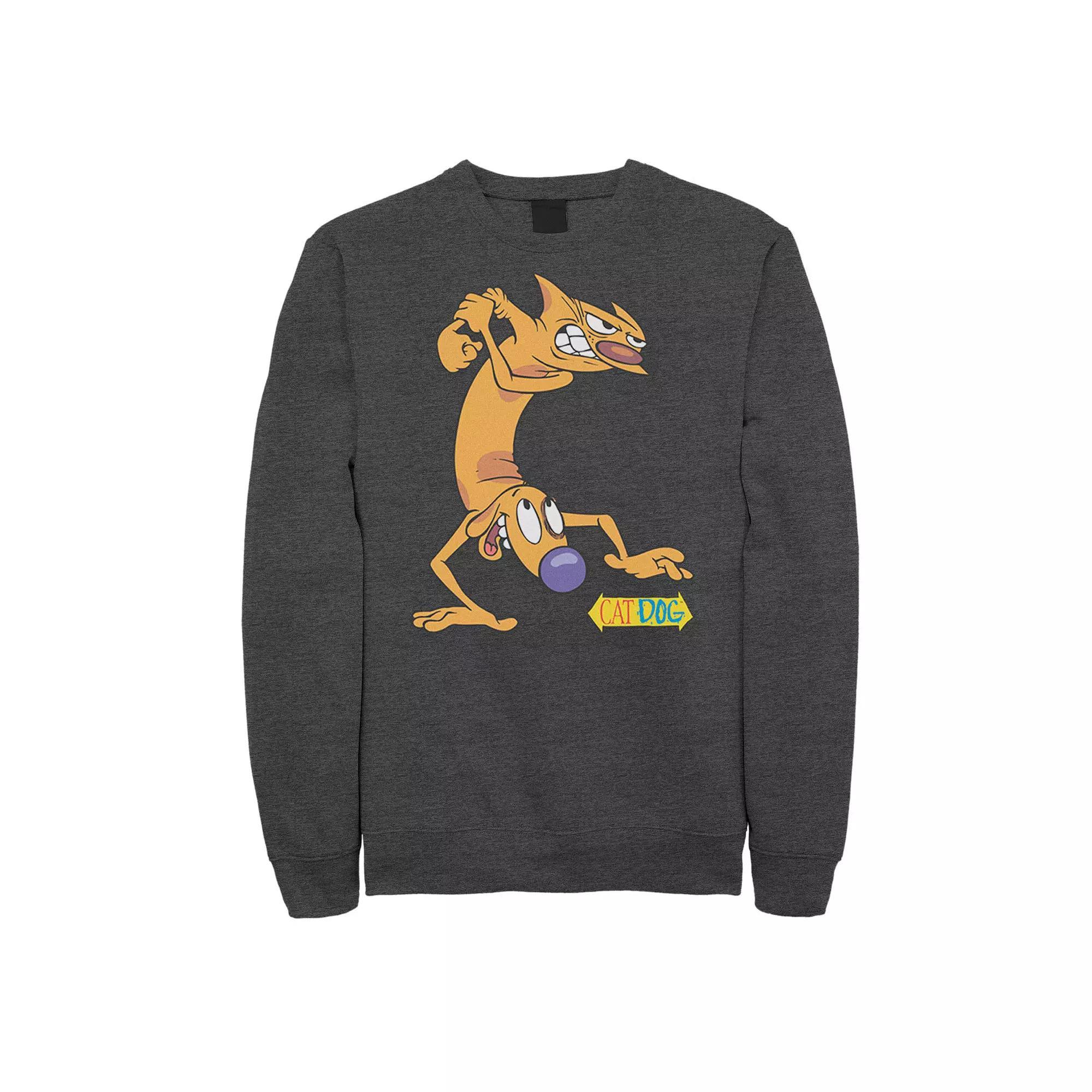 Mens Nickelodeon CatDog Tough Guys Sweatshirt, Mens Grey Heather Product Image